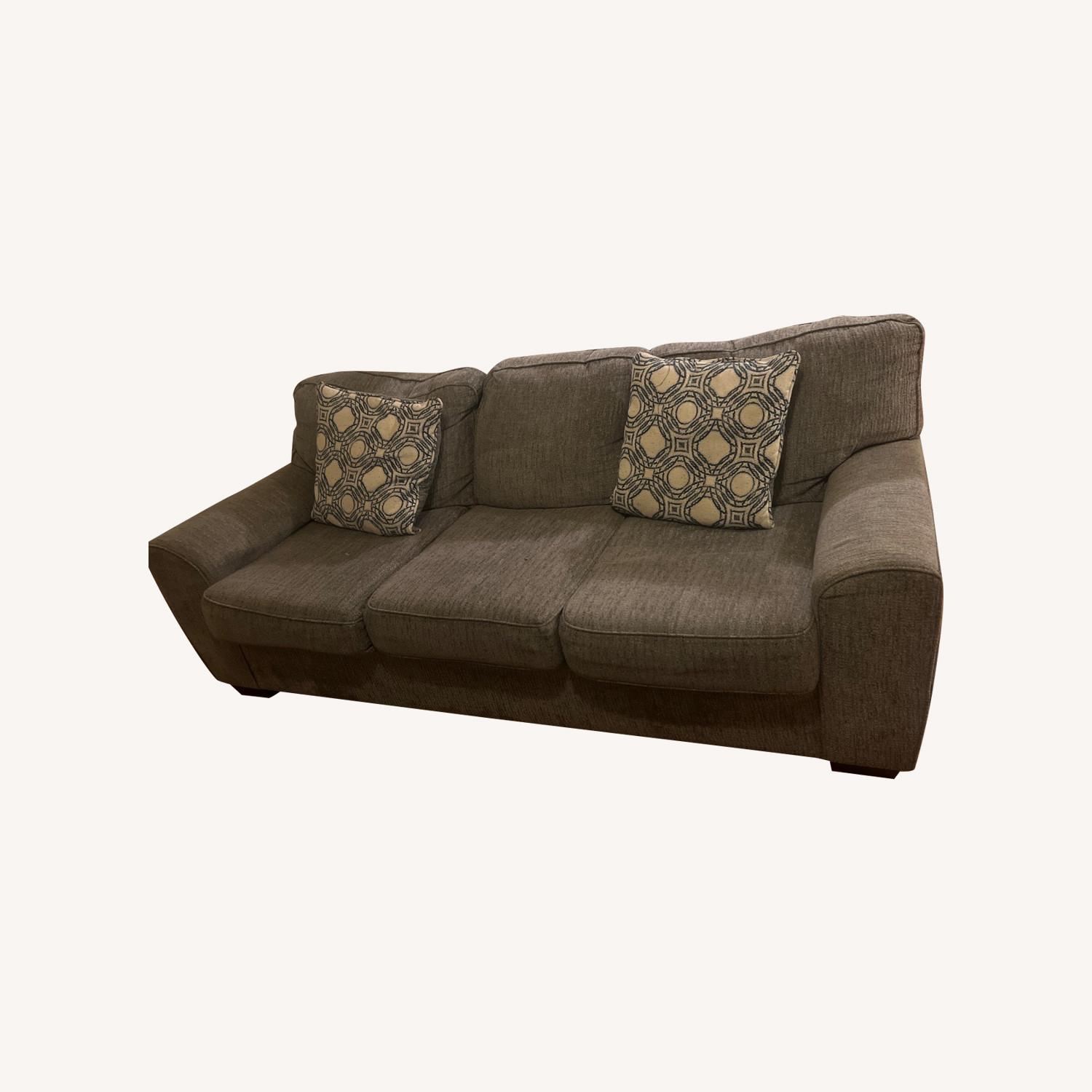Light Gray Fabric 3+ Seater Sofa - image-0