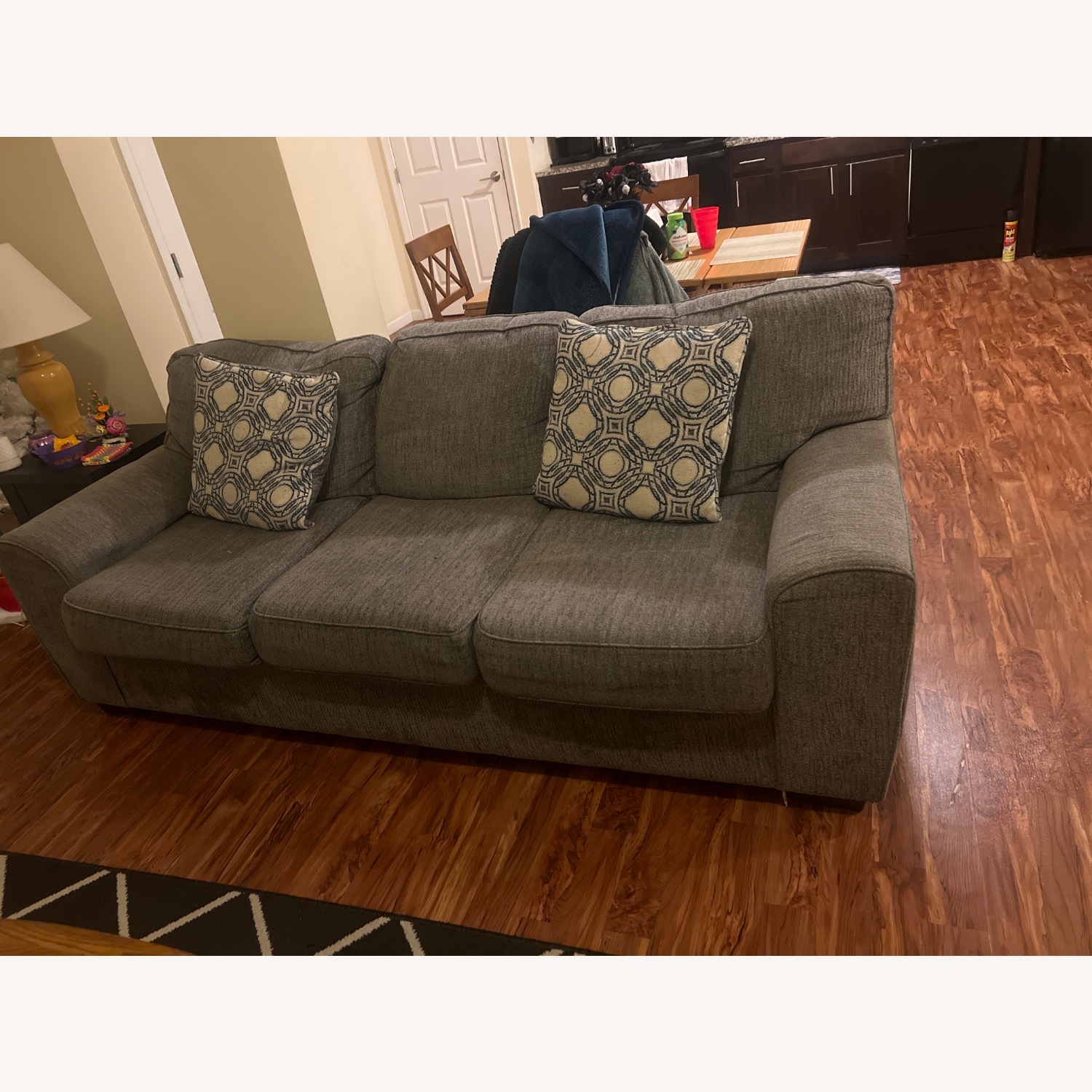 Light Gray Fabric 3+ Seater Sofa - image-1
