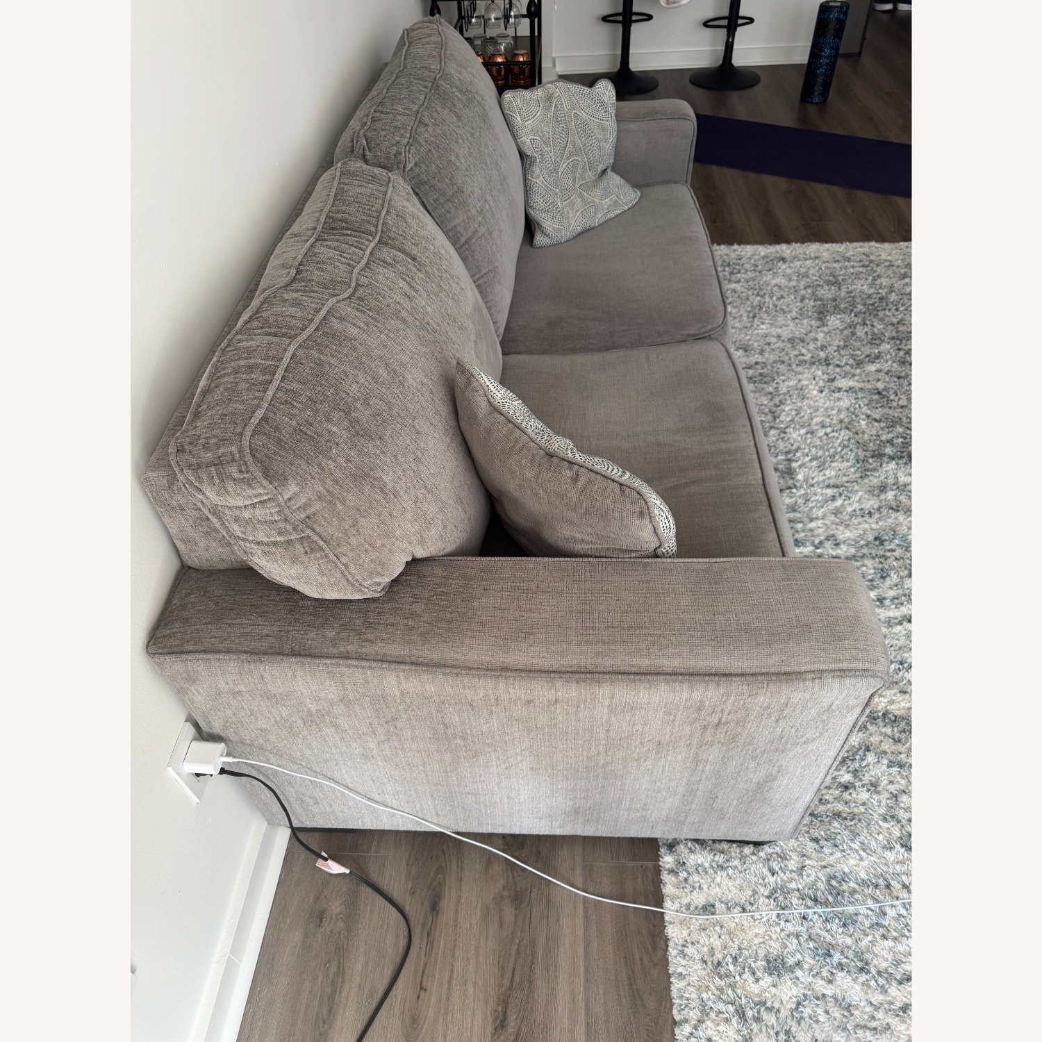 Ashley Furniture Light Gray Fabric 2 Seater Sofa - image-3