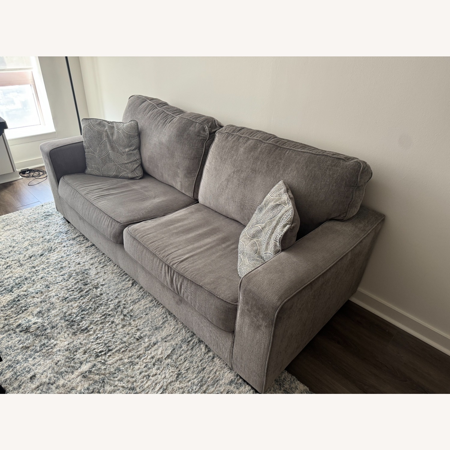 Ashley Furniture Light Gray Fabric 2 Seater Sofa - image-2