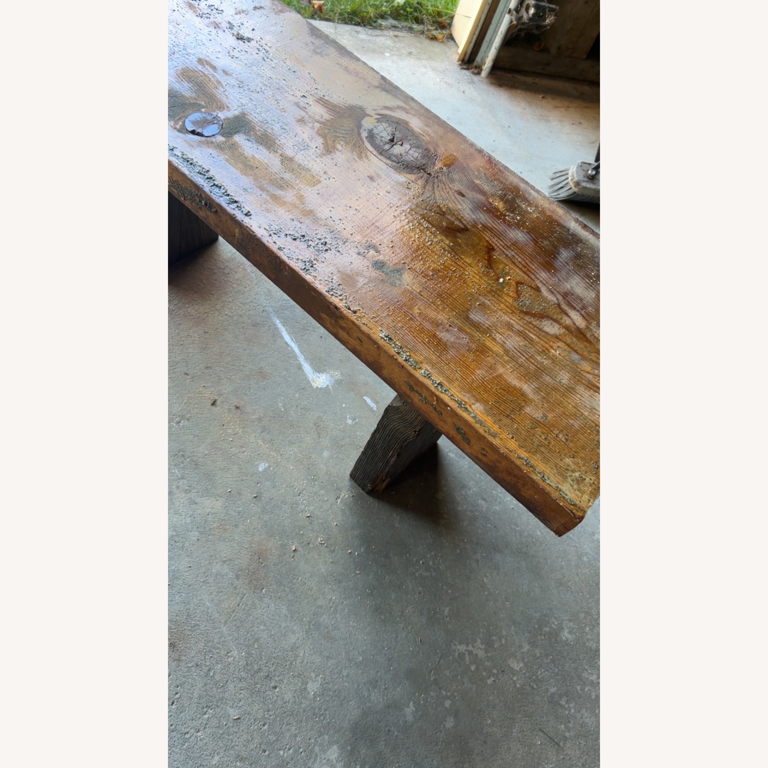 Vintage/Antique Finds Dark Brown Wood Bench - image-5