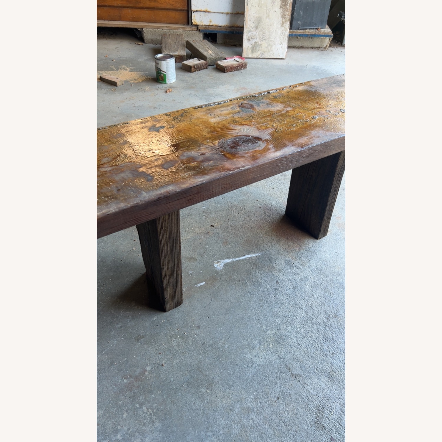 Vintage/Antique Finds Dark Brown Wood Bench - image-2