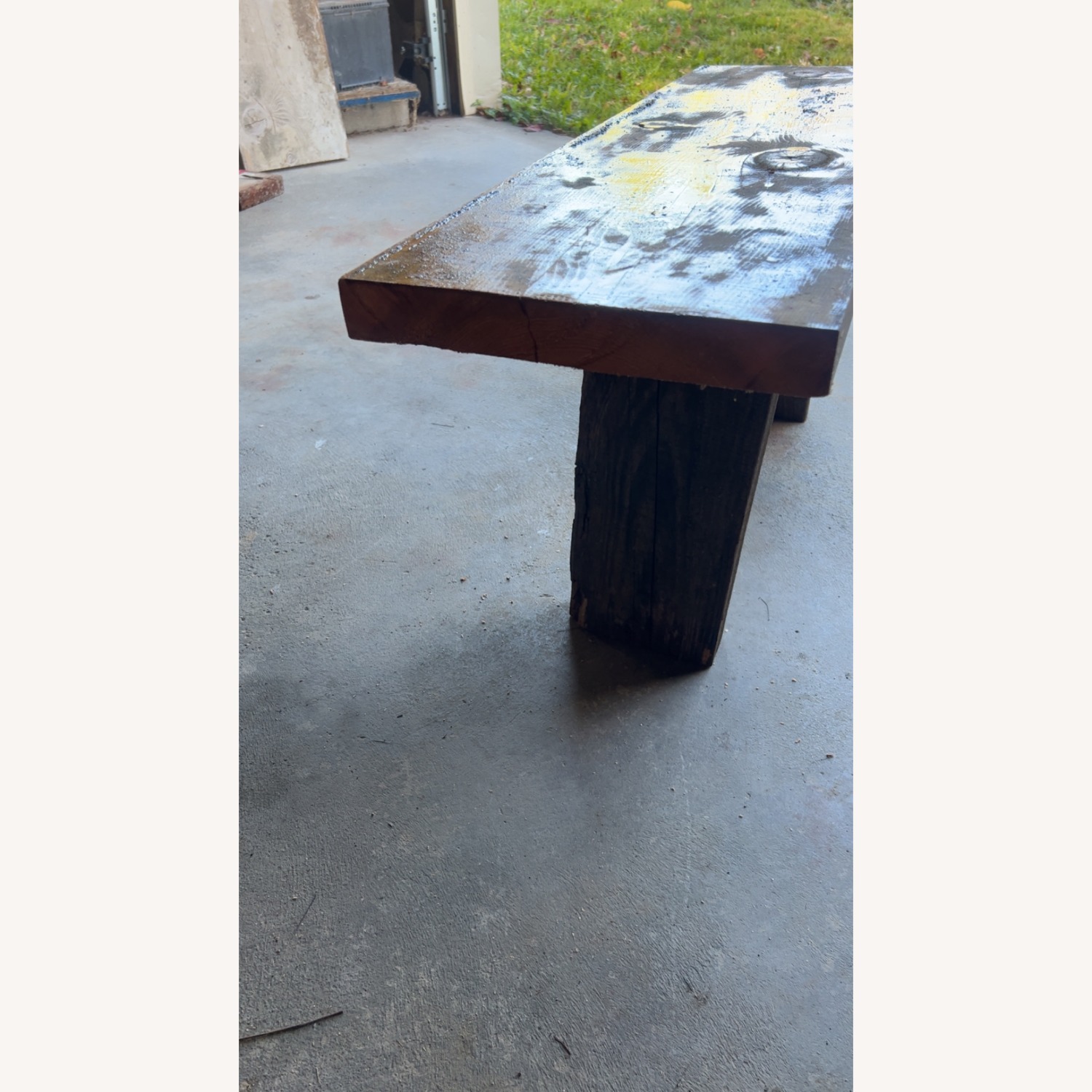 Vintage/Antique Finds Dark Brown Wood Bench - image-4