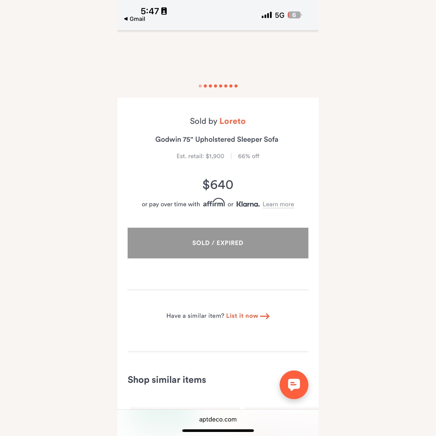 Joss & Main Godwin 75” Dark Gray Fabric Sleeper Sofa - image-6