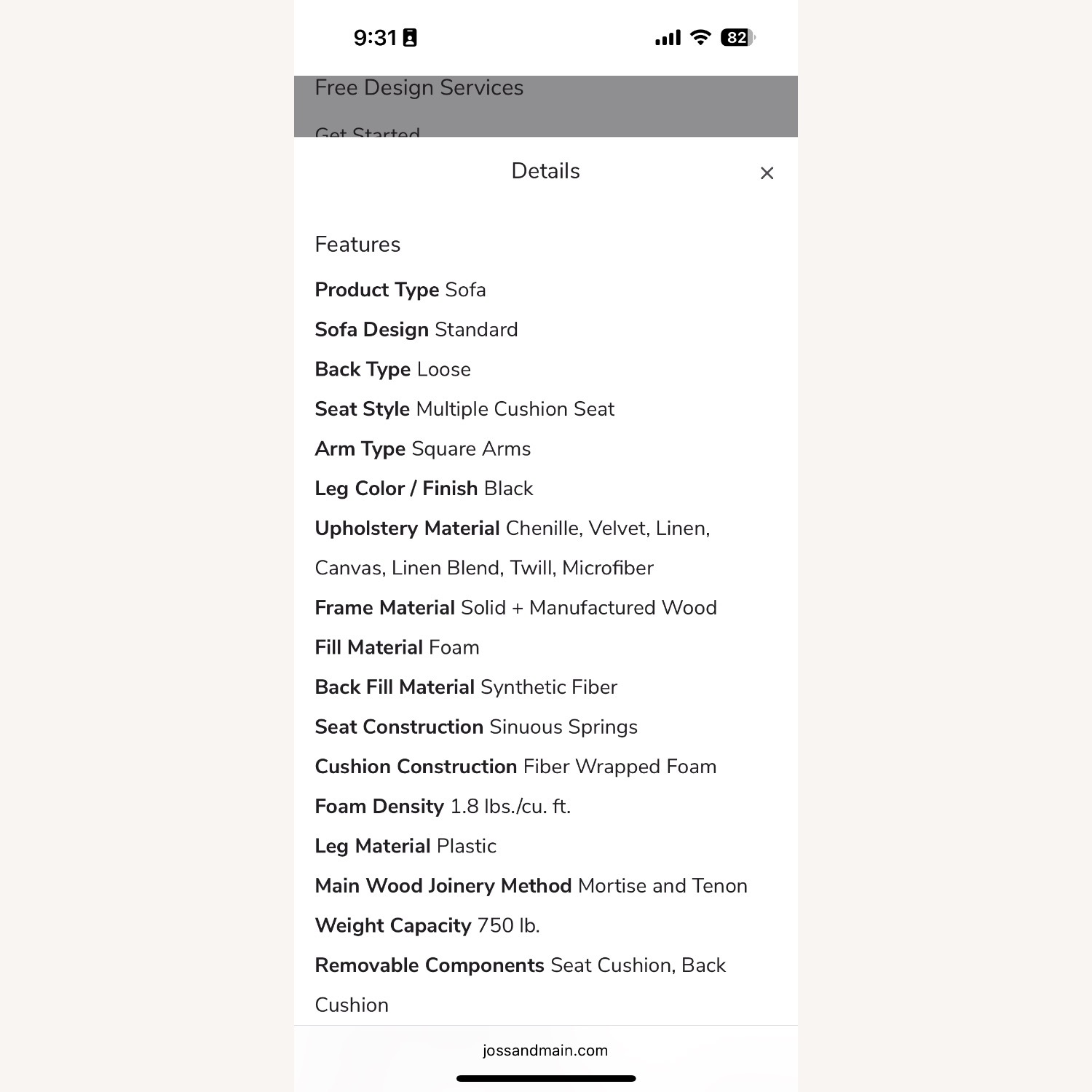 Joss & Main Godwin 75” Dark Gray Fabric Sleeper Sofa - image-4