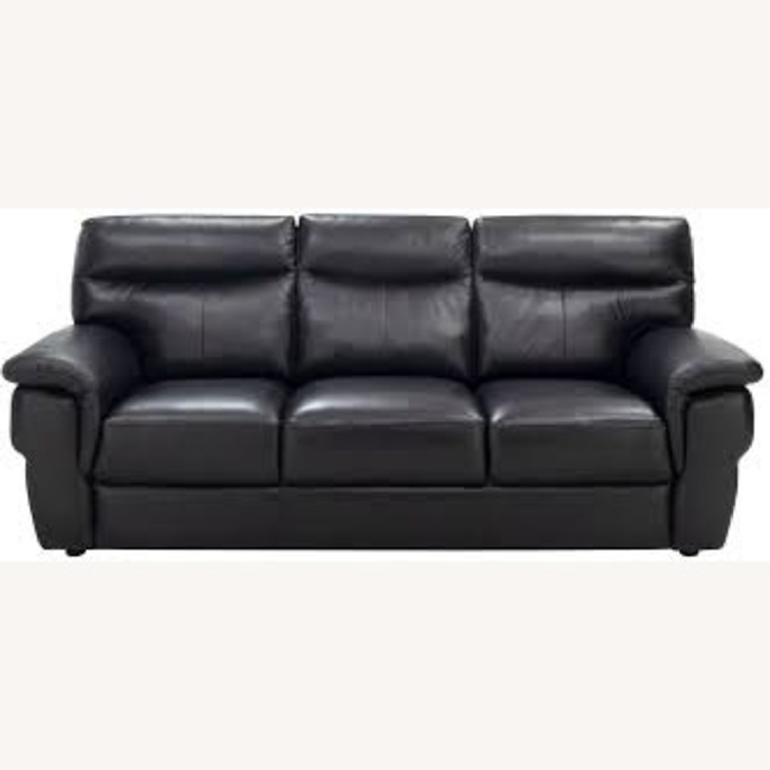 Raymour & Flanigan Black Leather 3+ Seater Sofa - image-5