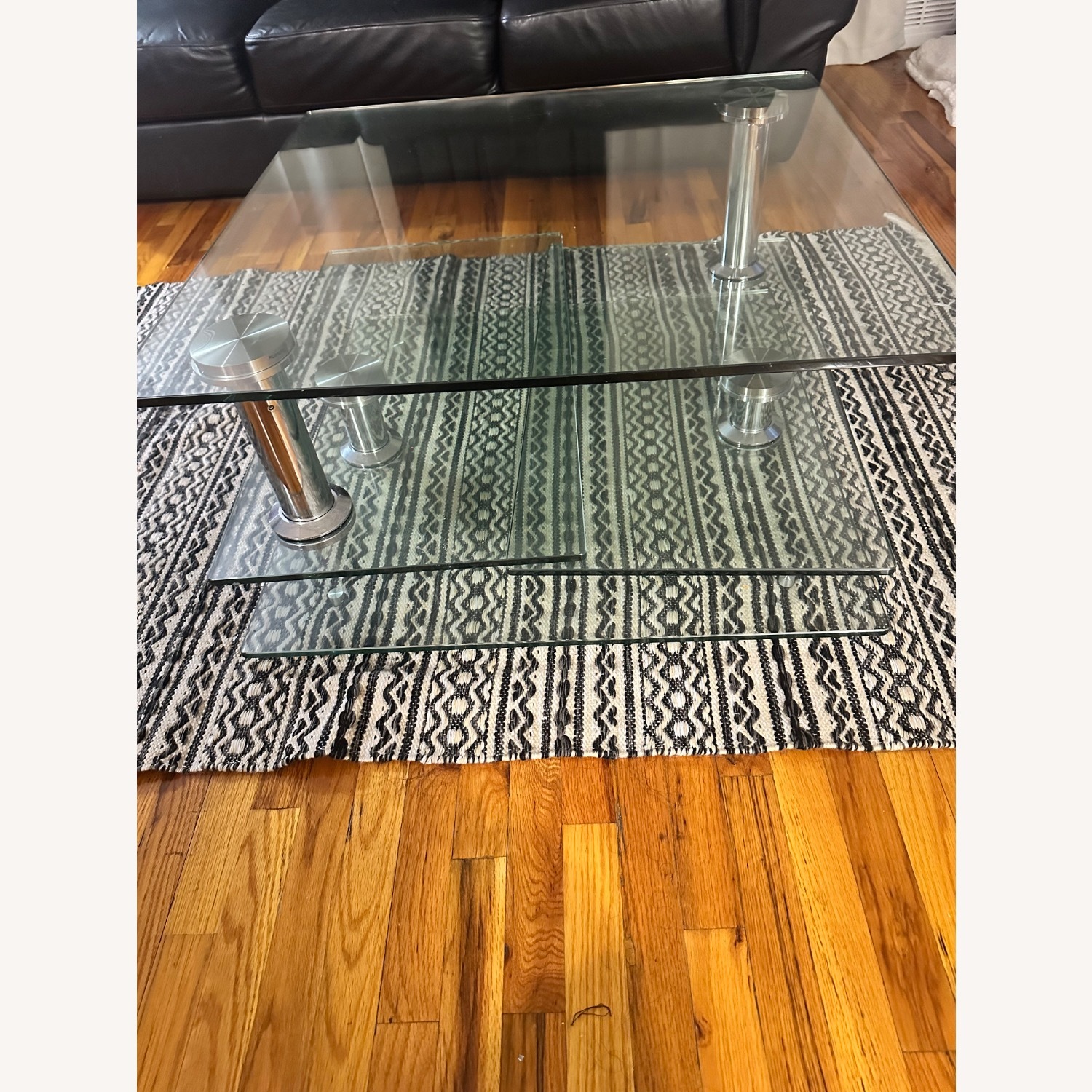 Raymour & Flanigan Vector Glass Coffee Table - image-1