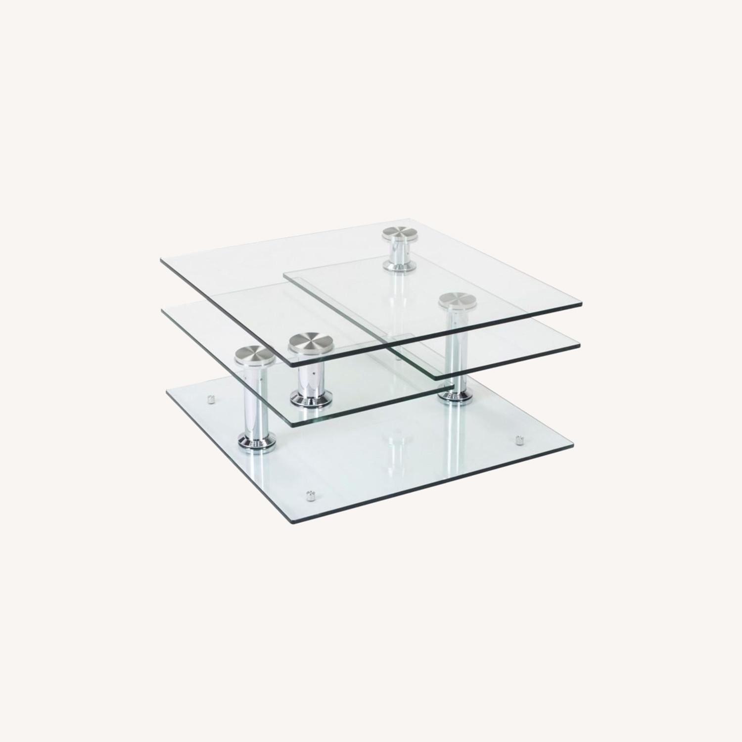 Raymour & Flanigan Vector Glass Coffee Table - image-0