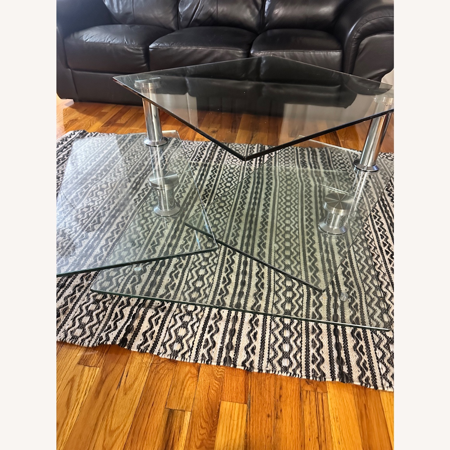 Raymour & Flanigan Vector Glass Coffee Table - image-2
