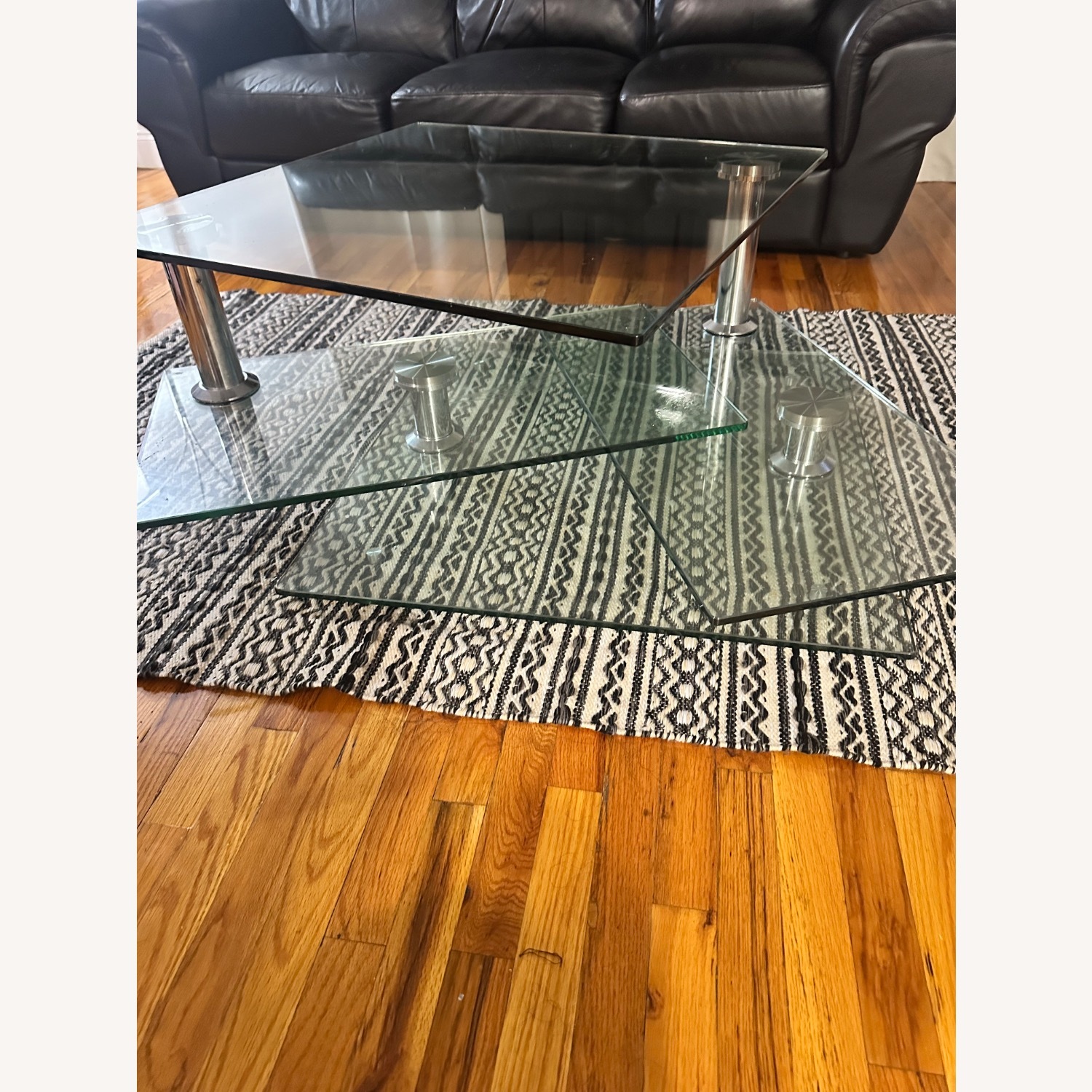 Raymour & Flanigan Vector Glass Coffee Table - image-3