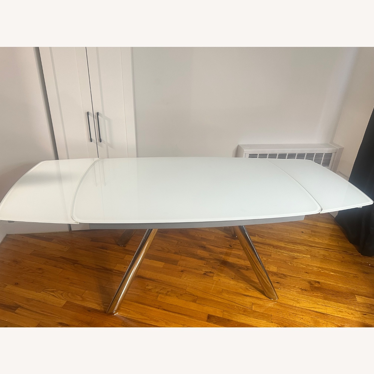 Raymour & Flanigan Glass Top Dining Table - image-3