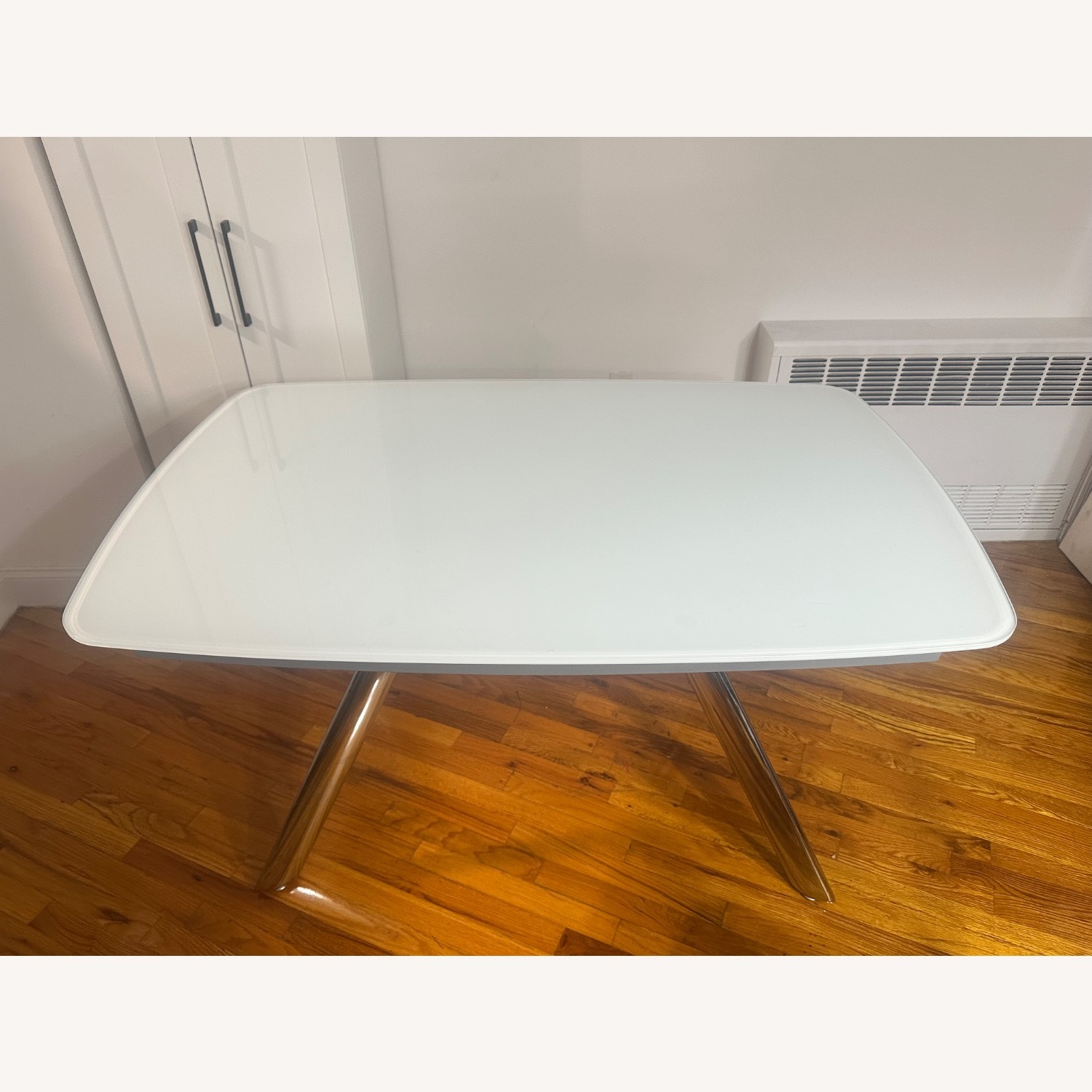 Raymour & Flanigan Glass Top Dining Table - image-1