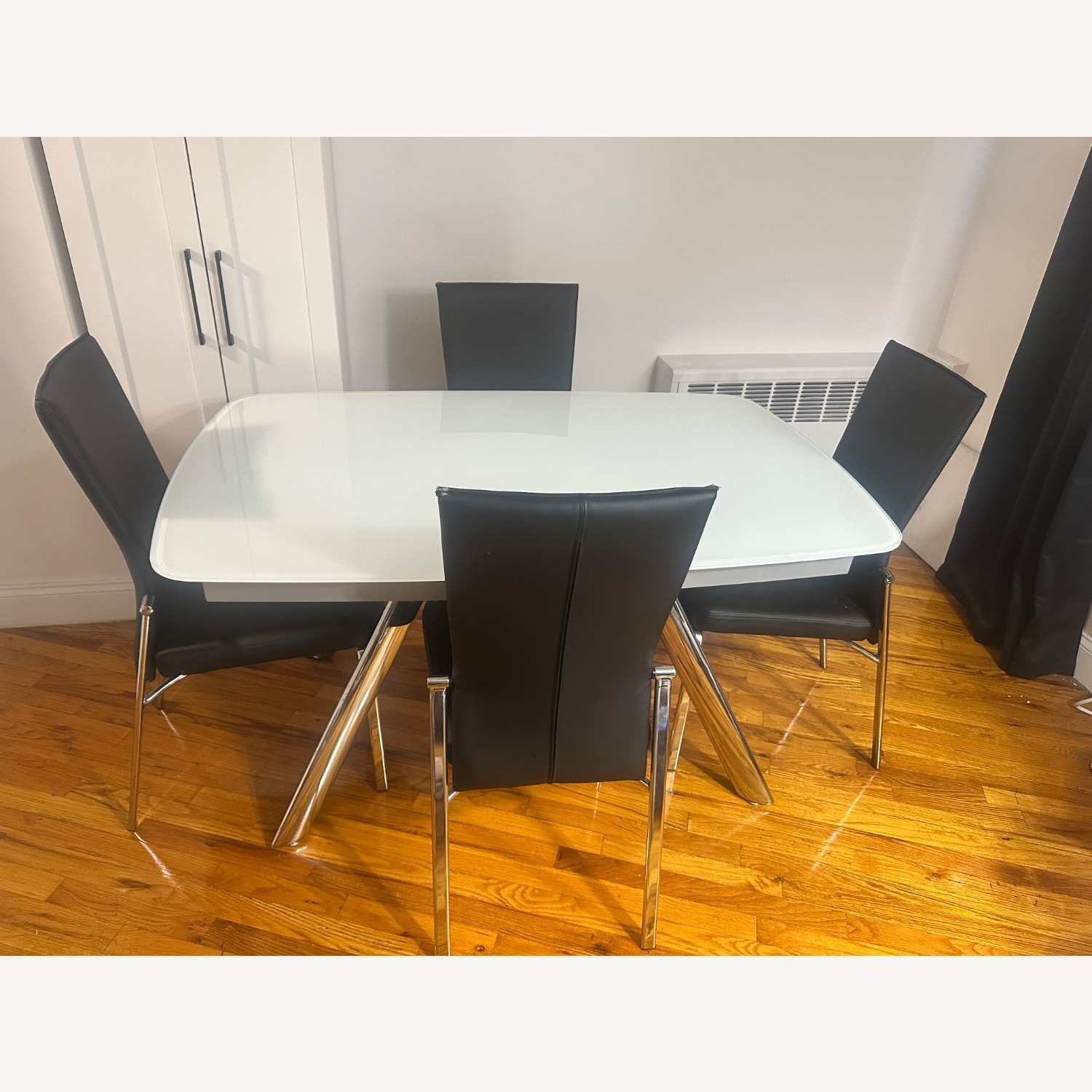 Raymour & Flanigan Glass Top Dining Table - image-2