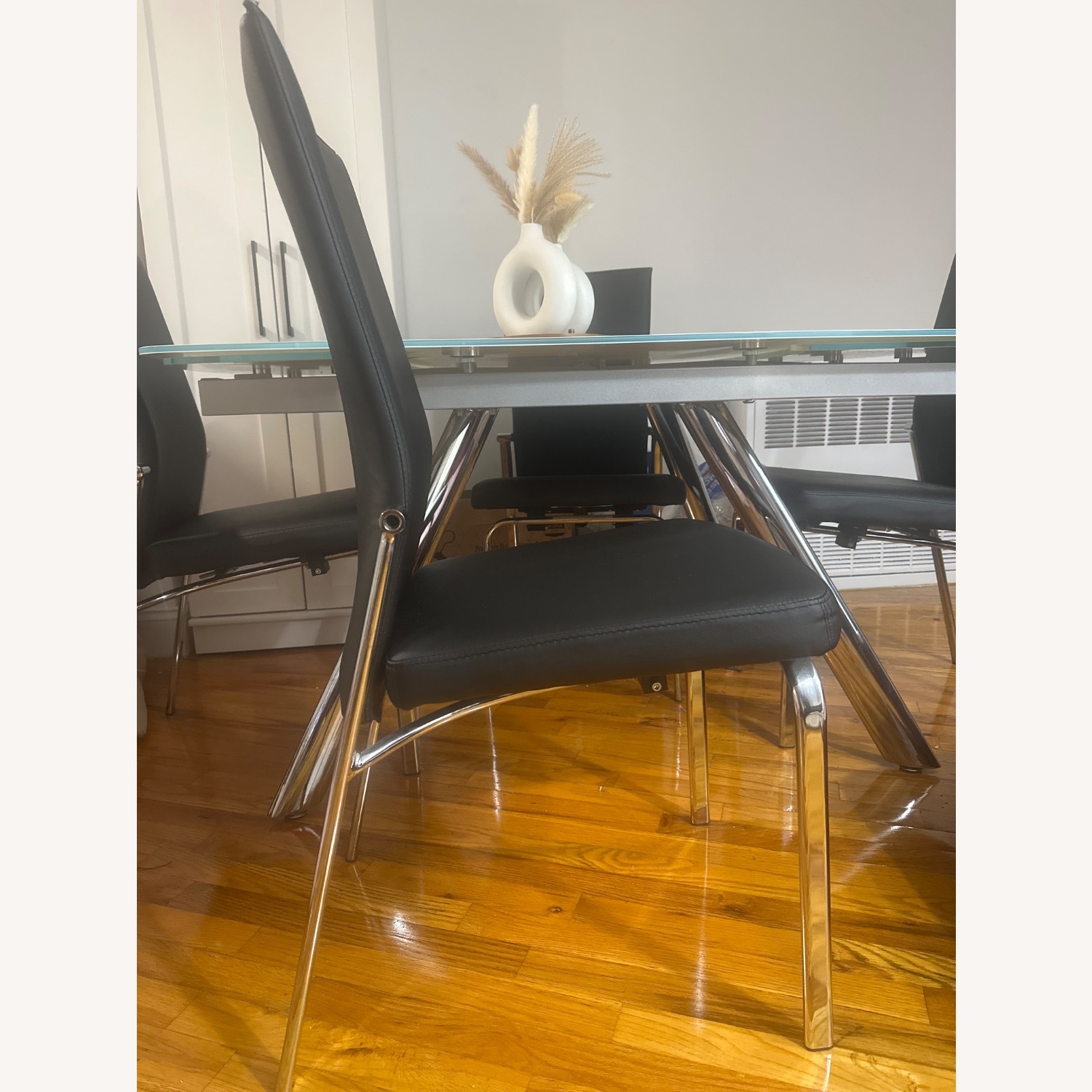 Raymour & Flanigan Paloma  Black Leather Dining Chairs - image-3