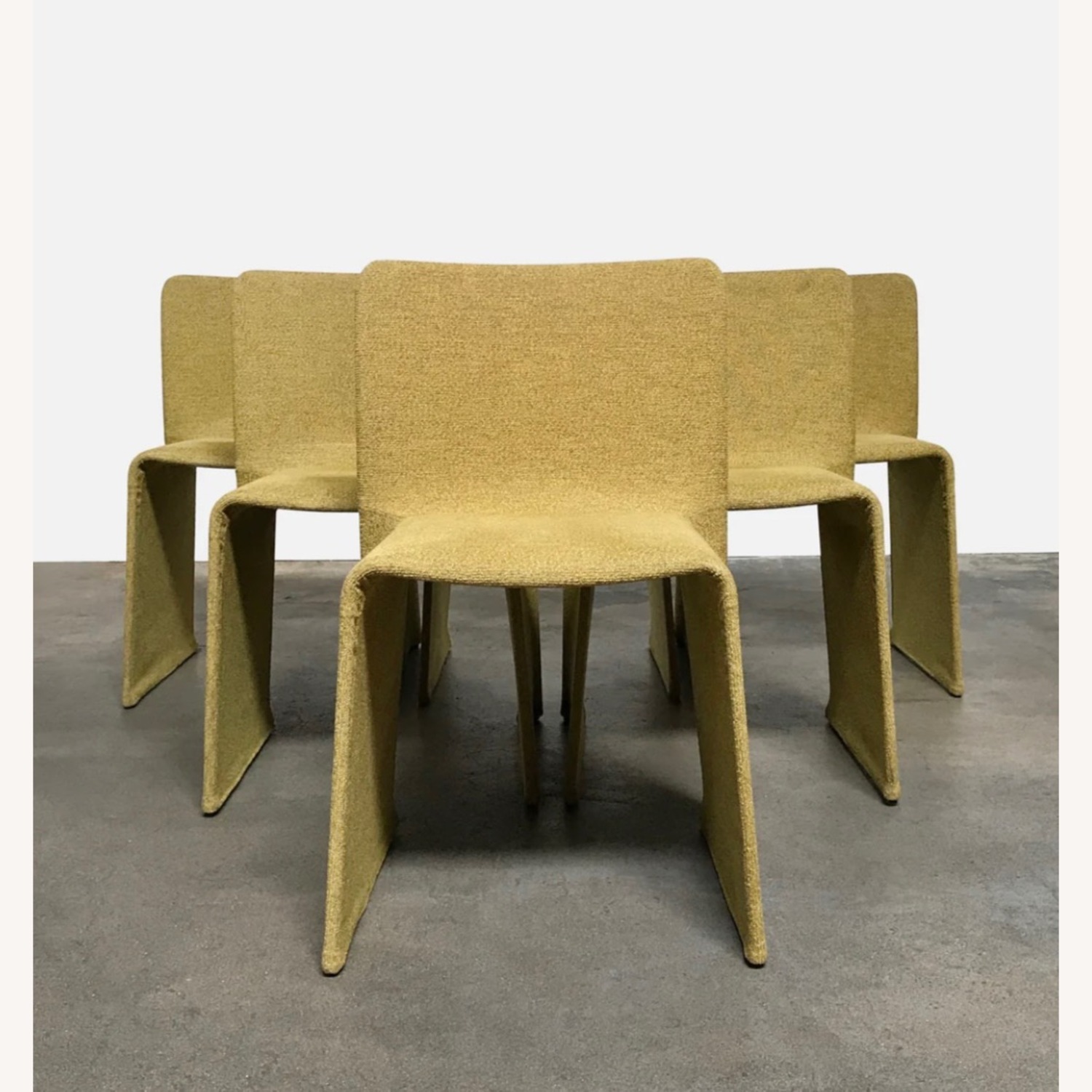 Molteni Glove Gold Fabric Dining Chairs - image-3