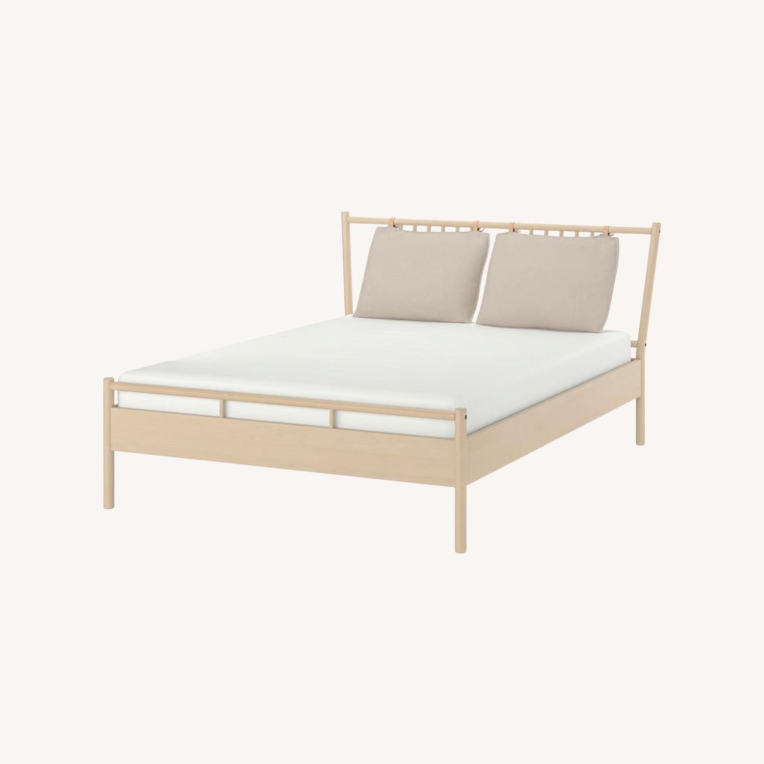 IKEA Björksnäs Natural Wood Queen Bed W Bed Base - image-0