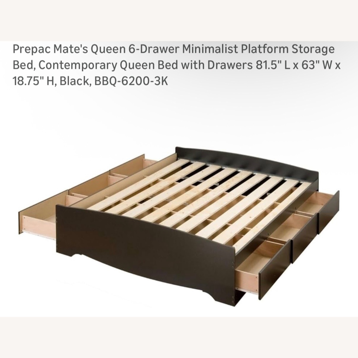 Prepac Manufacturing Dark Brown Wood Queen Bed - image-2