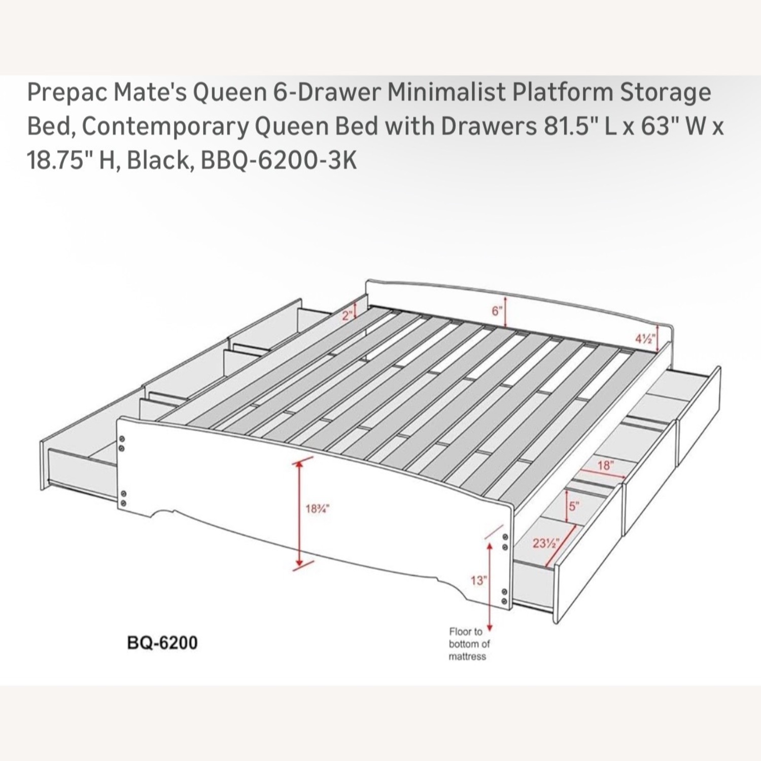 Prepac Manufacturing Dark Brown Wood Queen Bed - image-4