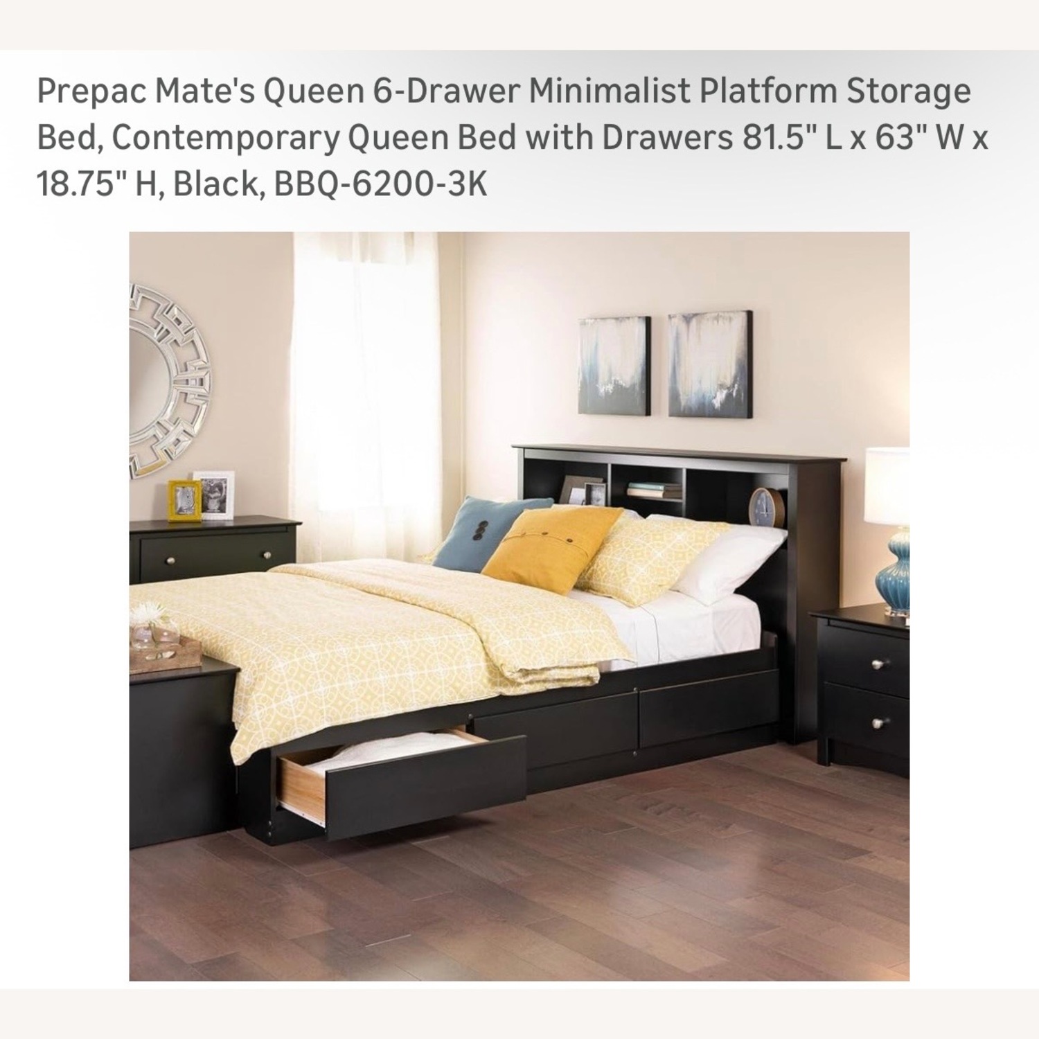 Prepac Manufacturing Dark Brown Wood Queen Bed - image-1