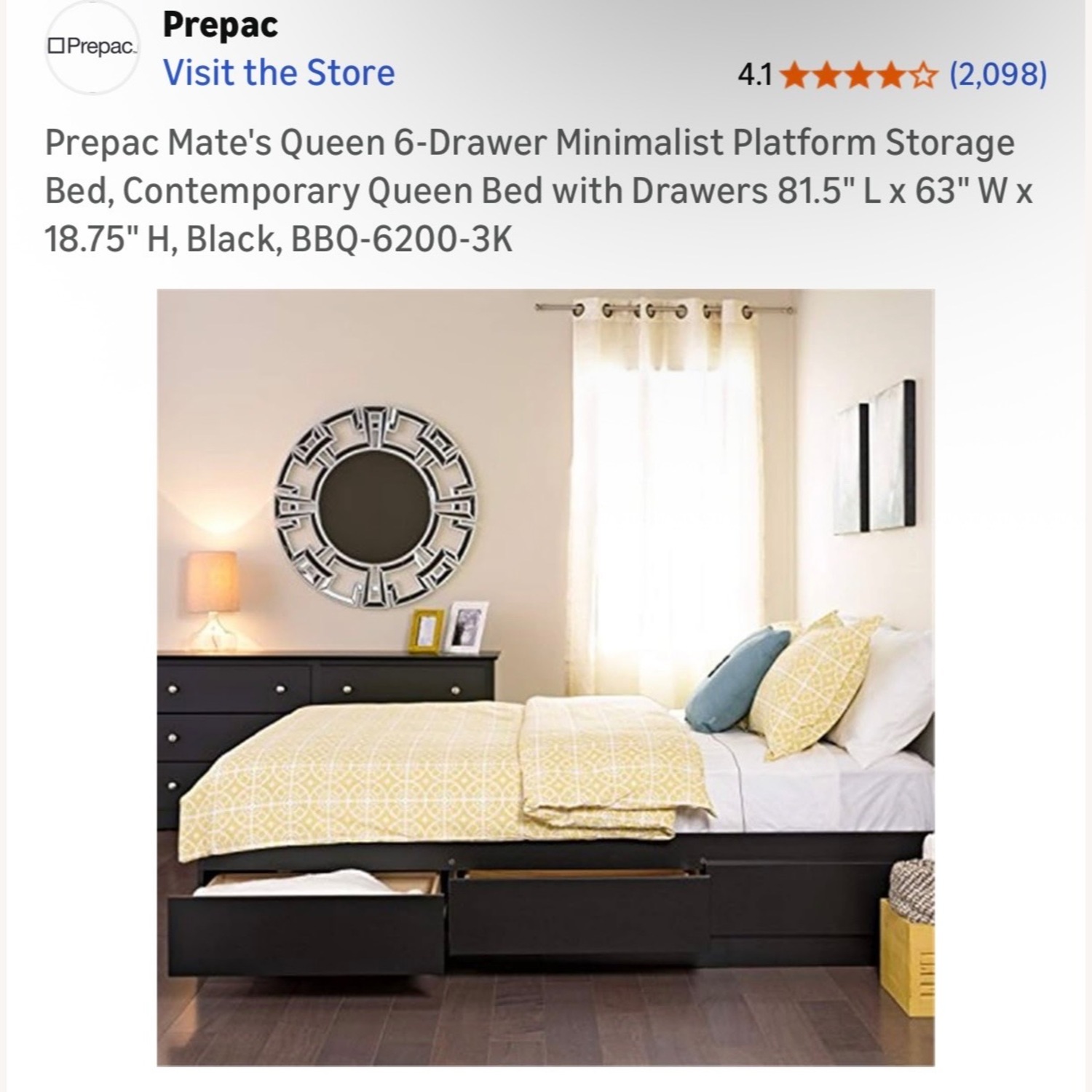 Prepac Manufacturing Dark Brown Wood Queen Bed - image-3