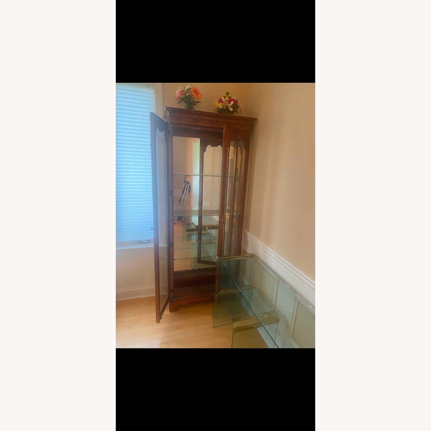 Vintage/Antique Finds Dark Brown Wood Wall Unit - image-1