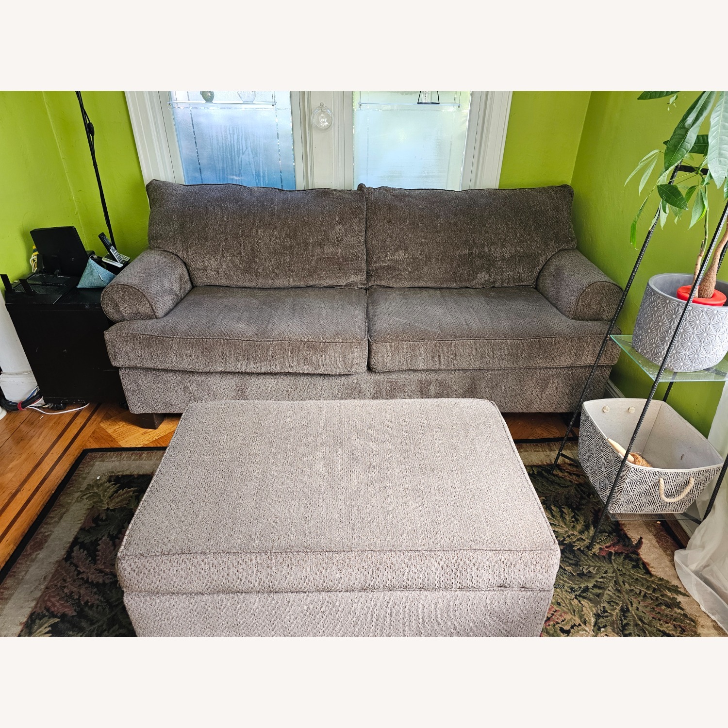 Large Comfy Sofa With Matching Storage Ottoman - image-1