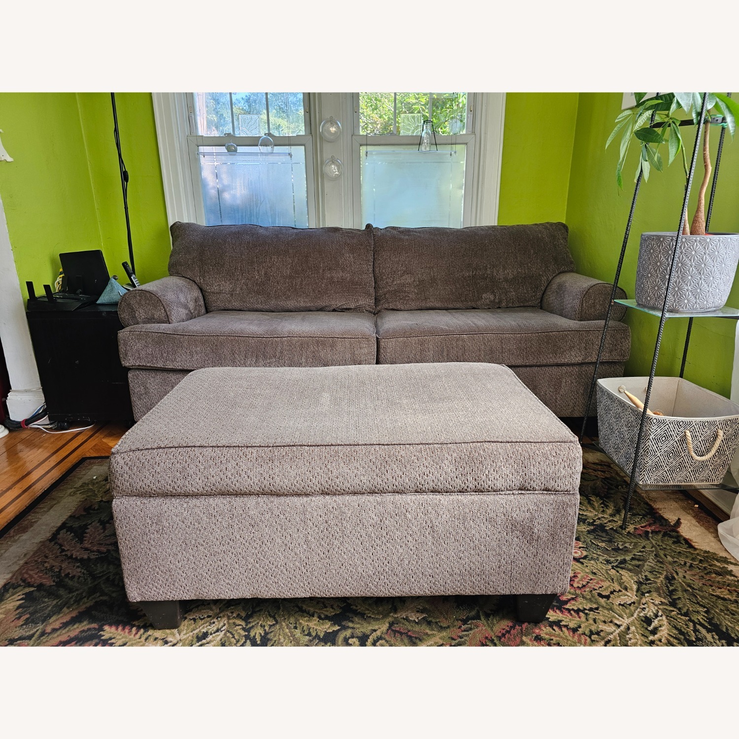 Large Comfy Sofa With Matching Storage Ottoman - image-3