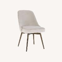 West Elm Mid-Century Light Gray Velvet Office Chair