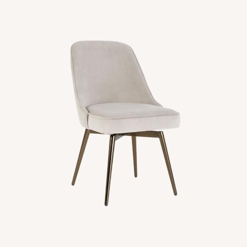 Used West Elm Mid-Century Light Gray Velvet Office Chair for sale on AptDeco