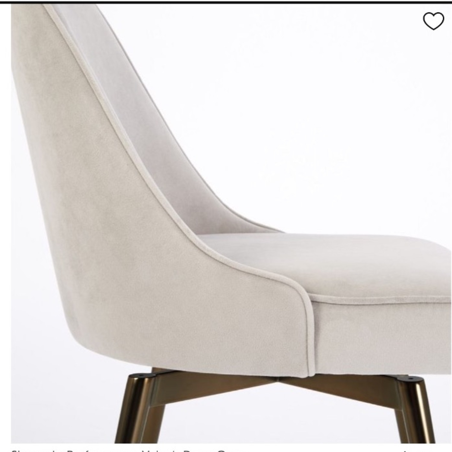 West Elm Mid-Century Light Gray Velvet Office Chair - image-2