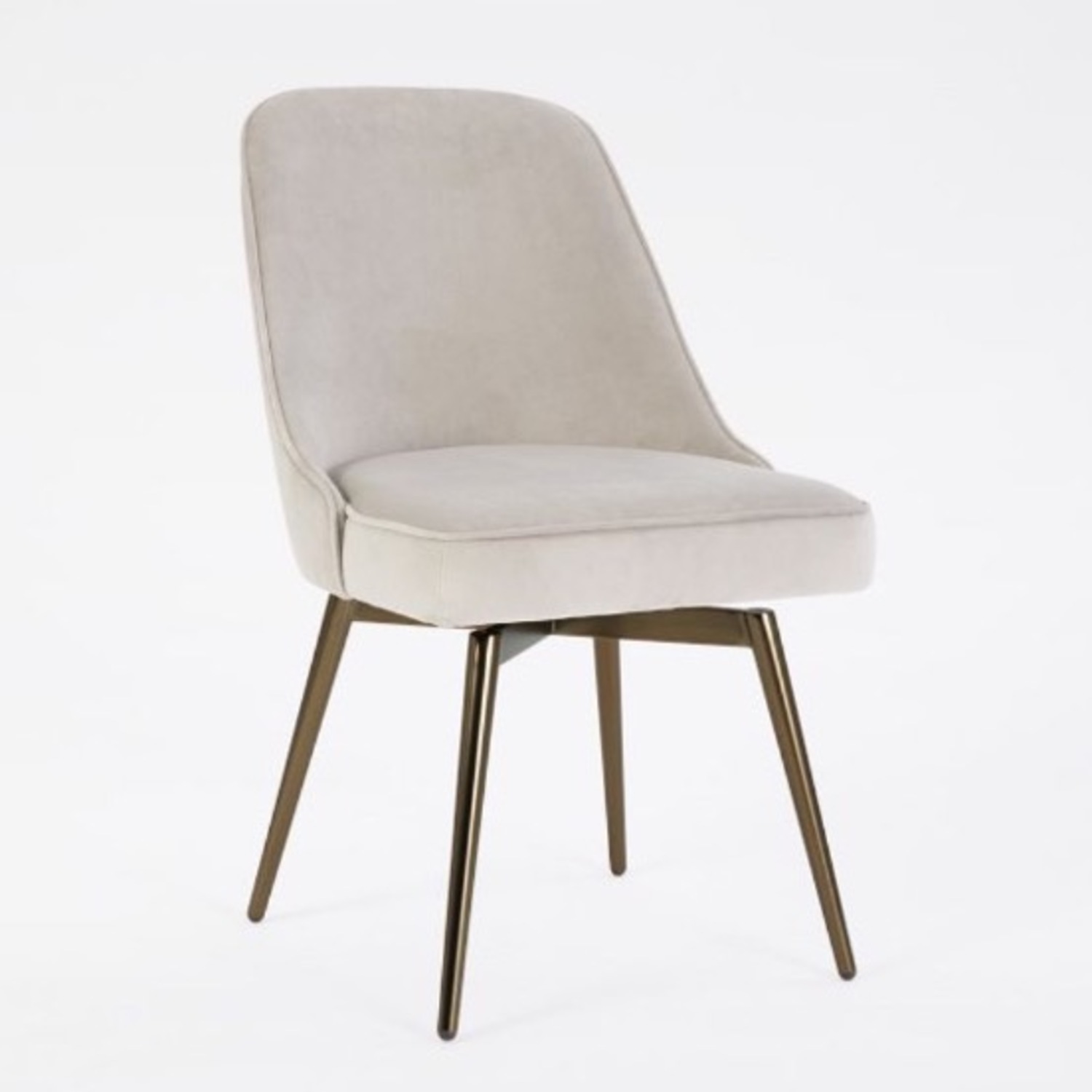 West Elm Mid-Century Light Gray Velvet Office Chair - image-1