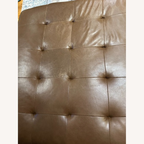 Used 2PC  Brown Leather Sectional W RAF Chaise for sale on AptDeco