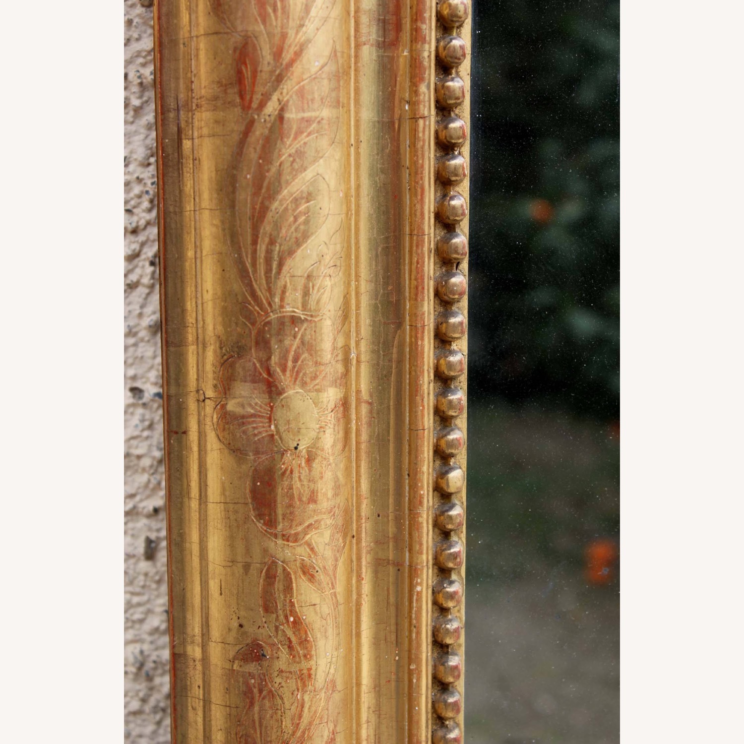 Antique Louis Philippe Gold Gesso Floor Mirror - image-5