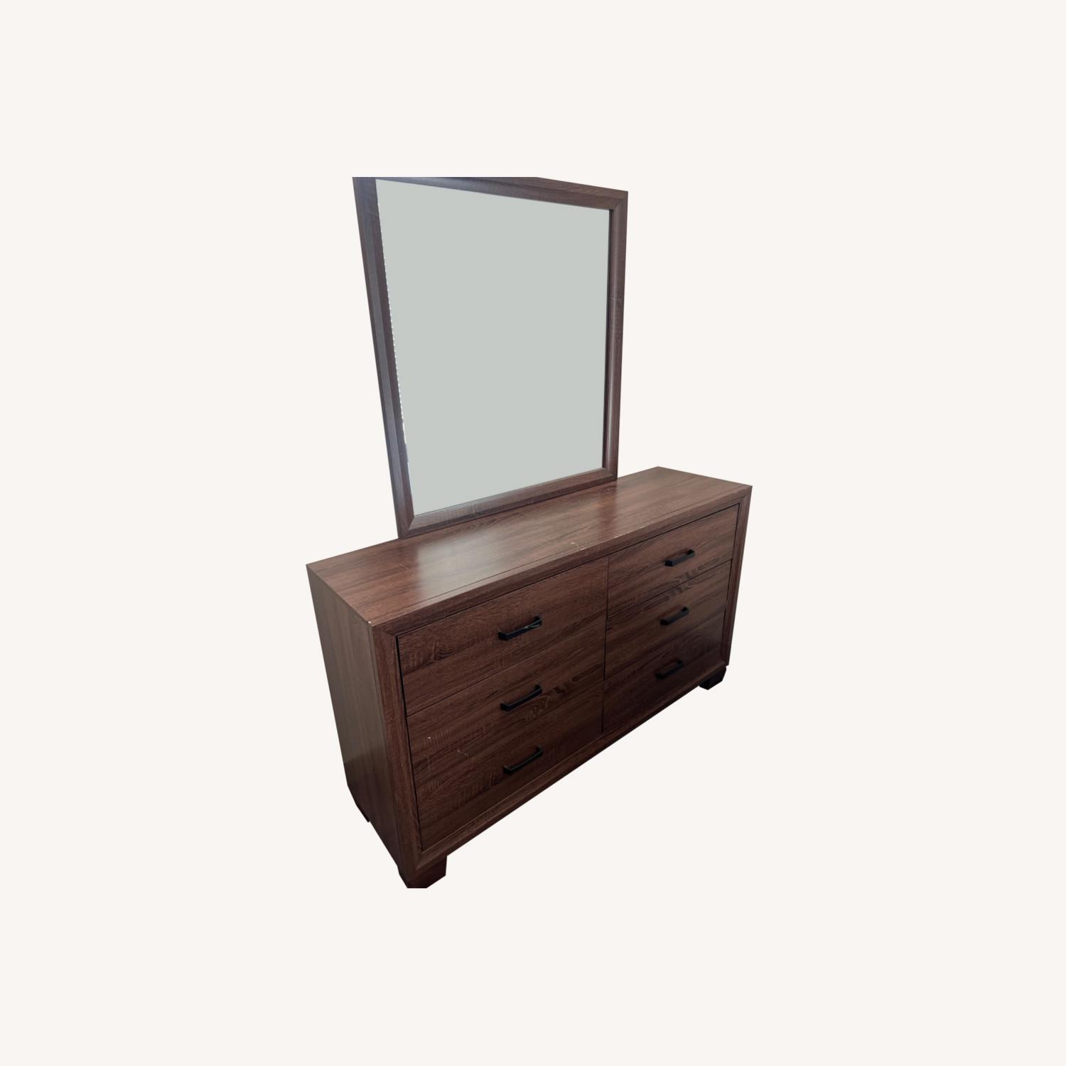 Dark Brown Wood Dresser - image-0