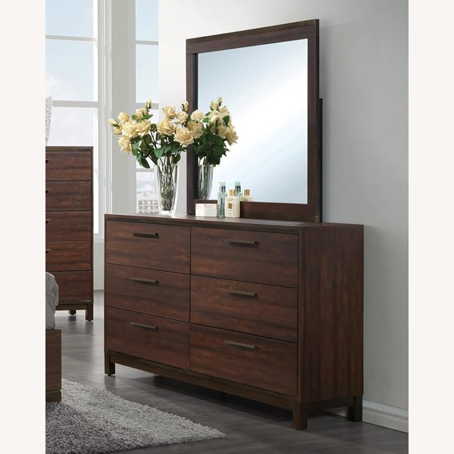Dark Brown Wood Dresser - image-5