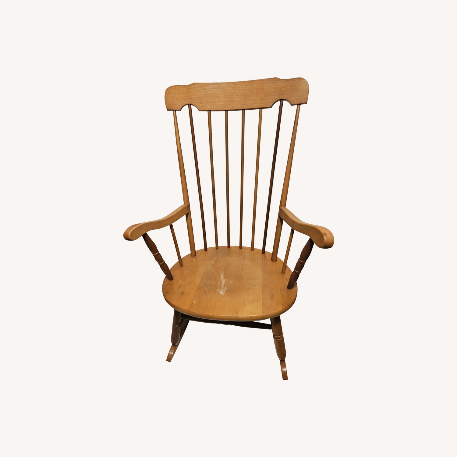 Vintage/Antique Natural Wood Rocker Armchair - image-0