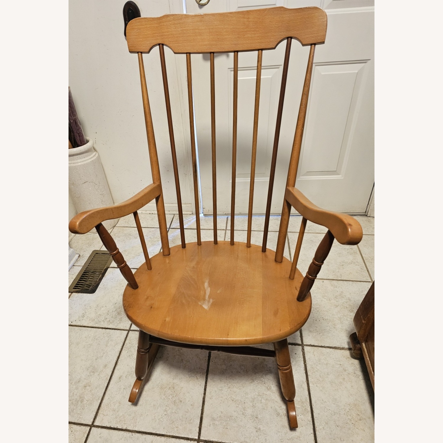 Vintage/Antique Natural Wood Rocker Armchair - image-1