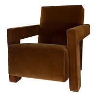 Cassina Utrecht Dark Brown Velvet Armchair