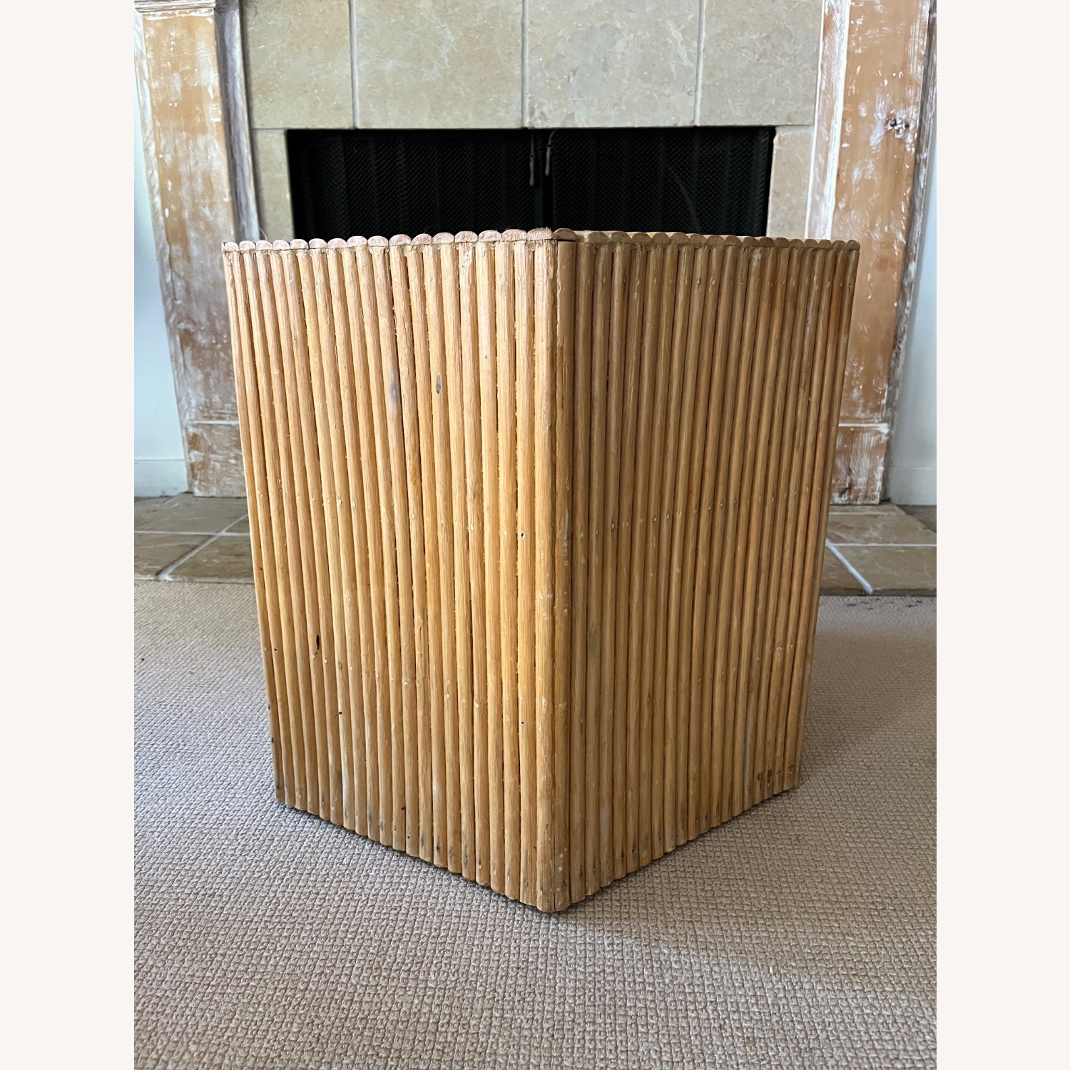 Vintage Bamboo Split Reed Coffee Table Boho Chic - image-6