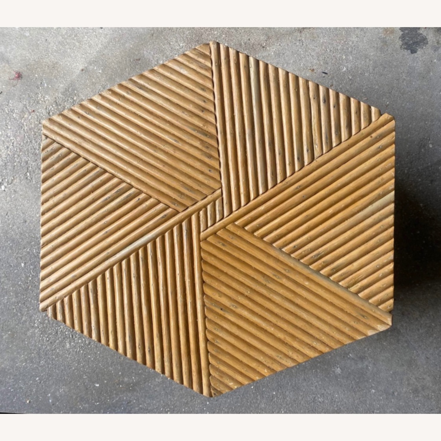 Vintage Bamboo Split Reed Coffee Table Boho Chic - image-9