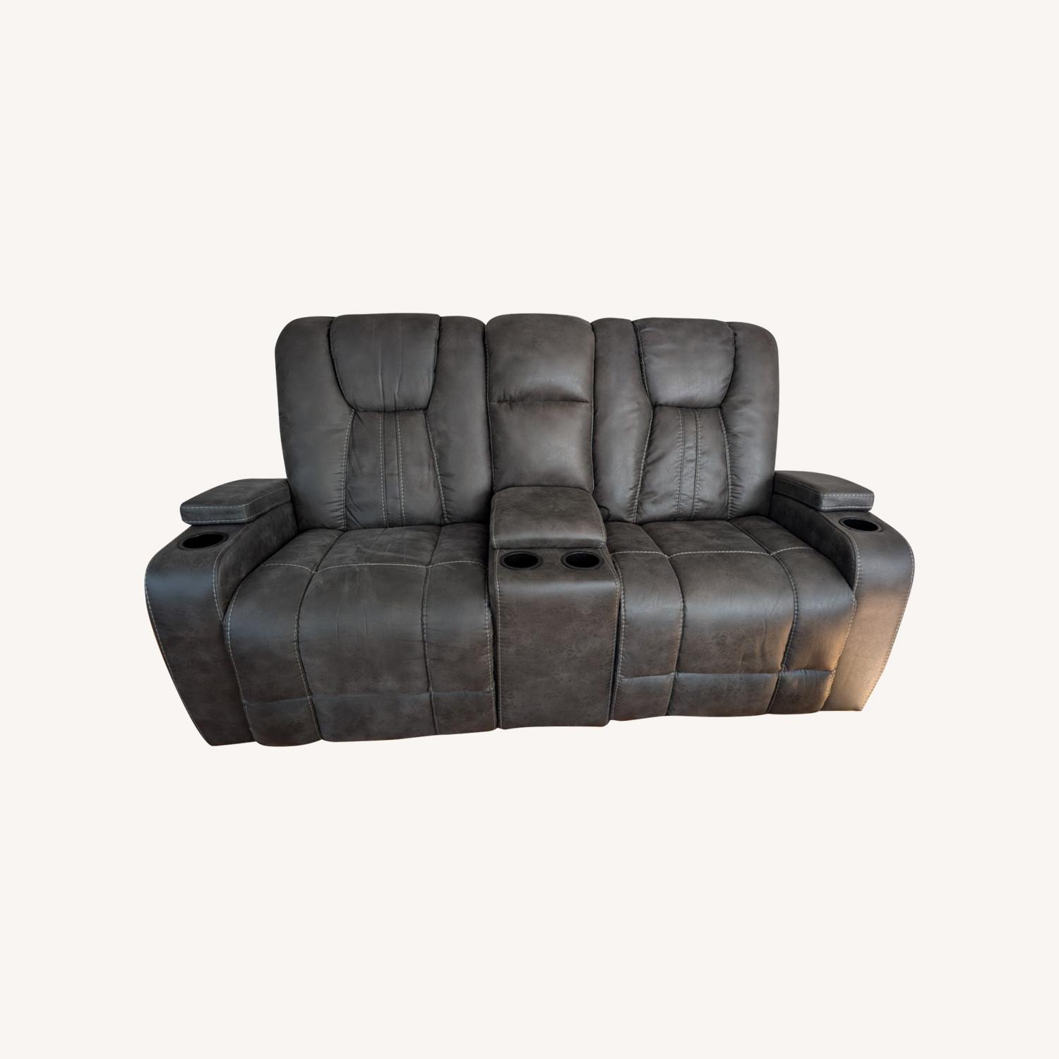 Loveseat Recliner W Cupholders & USB - image-0