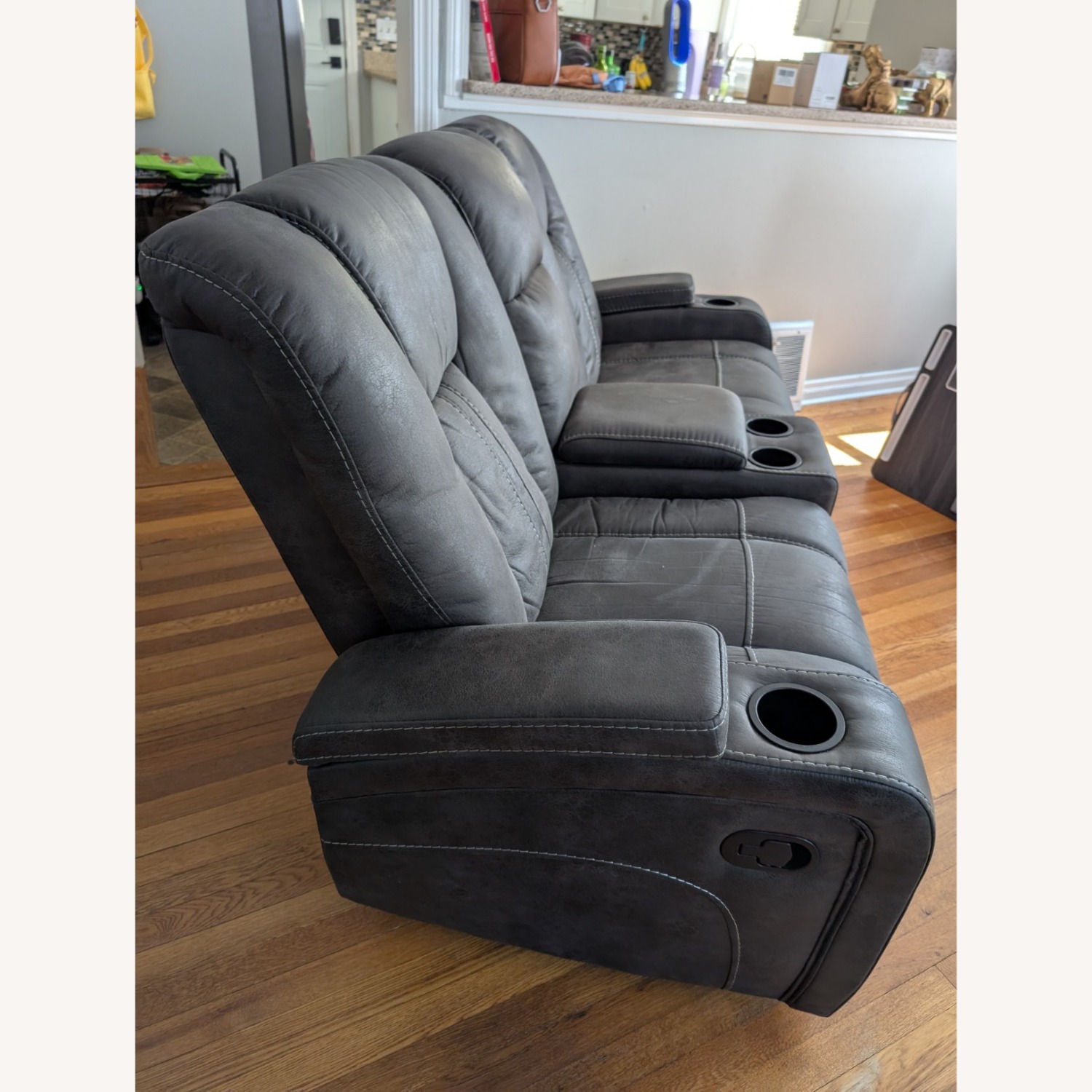 Loveseat Recliner W Cupholders & USB - image-3