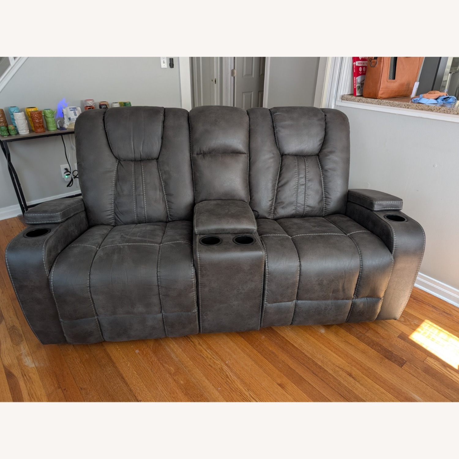 Loveseat Recliner W Cupholders & USB - image-2