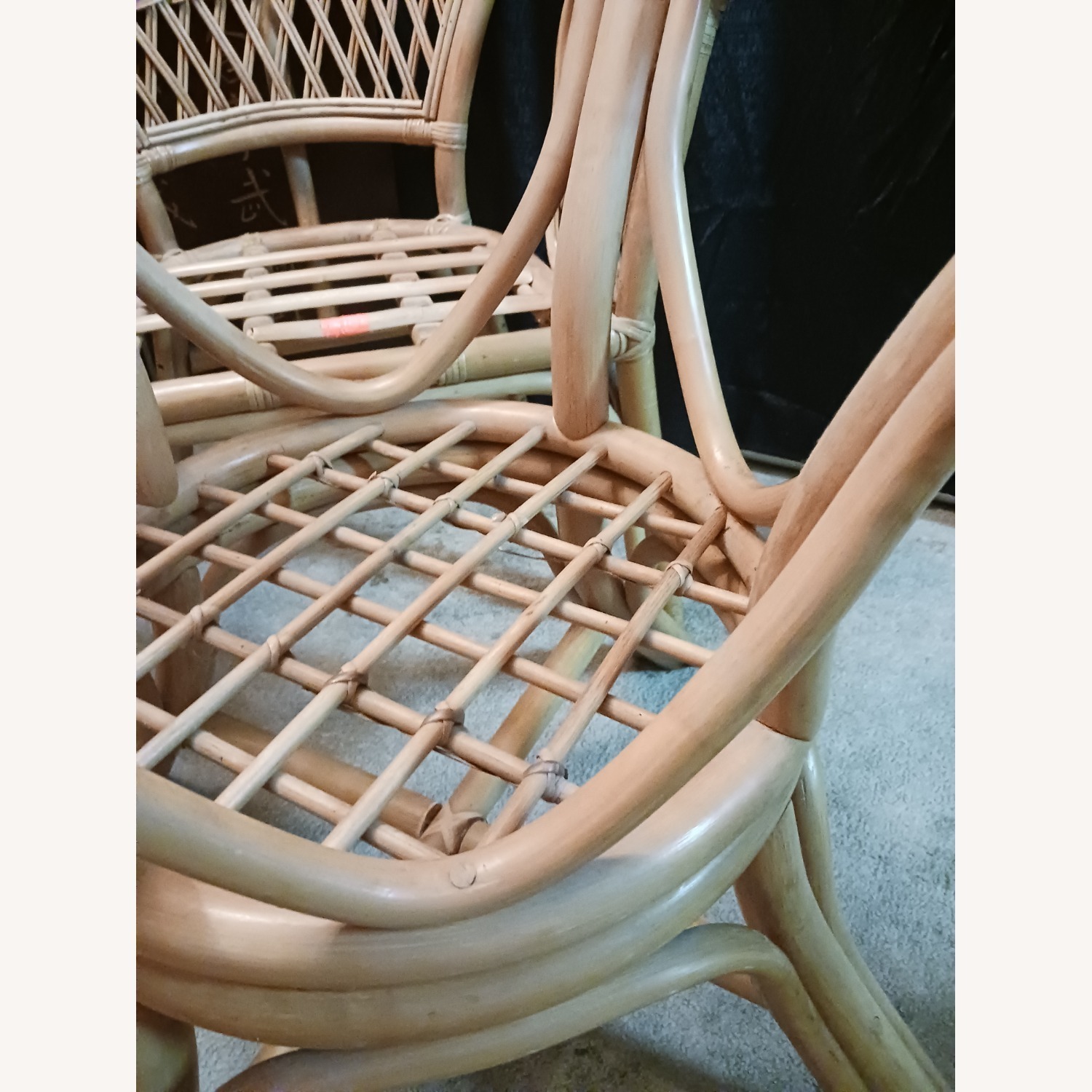 Mid Century Boho Chic Bamboo Dining & 2 Chairs - image-10