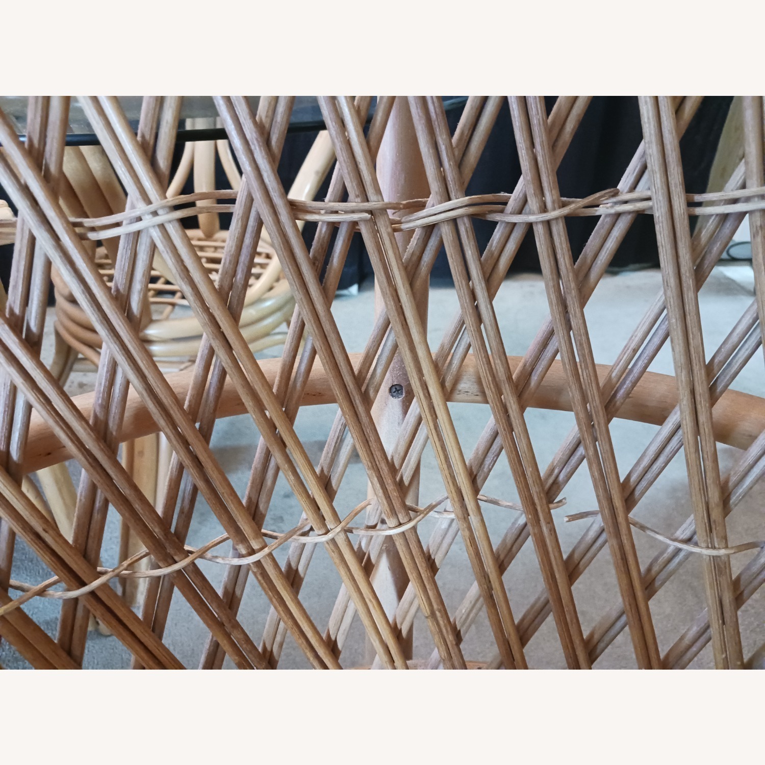 Mid Century Boho Chic Bamboo Dining & 2 Chairs - image-12