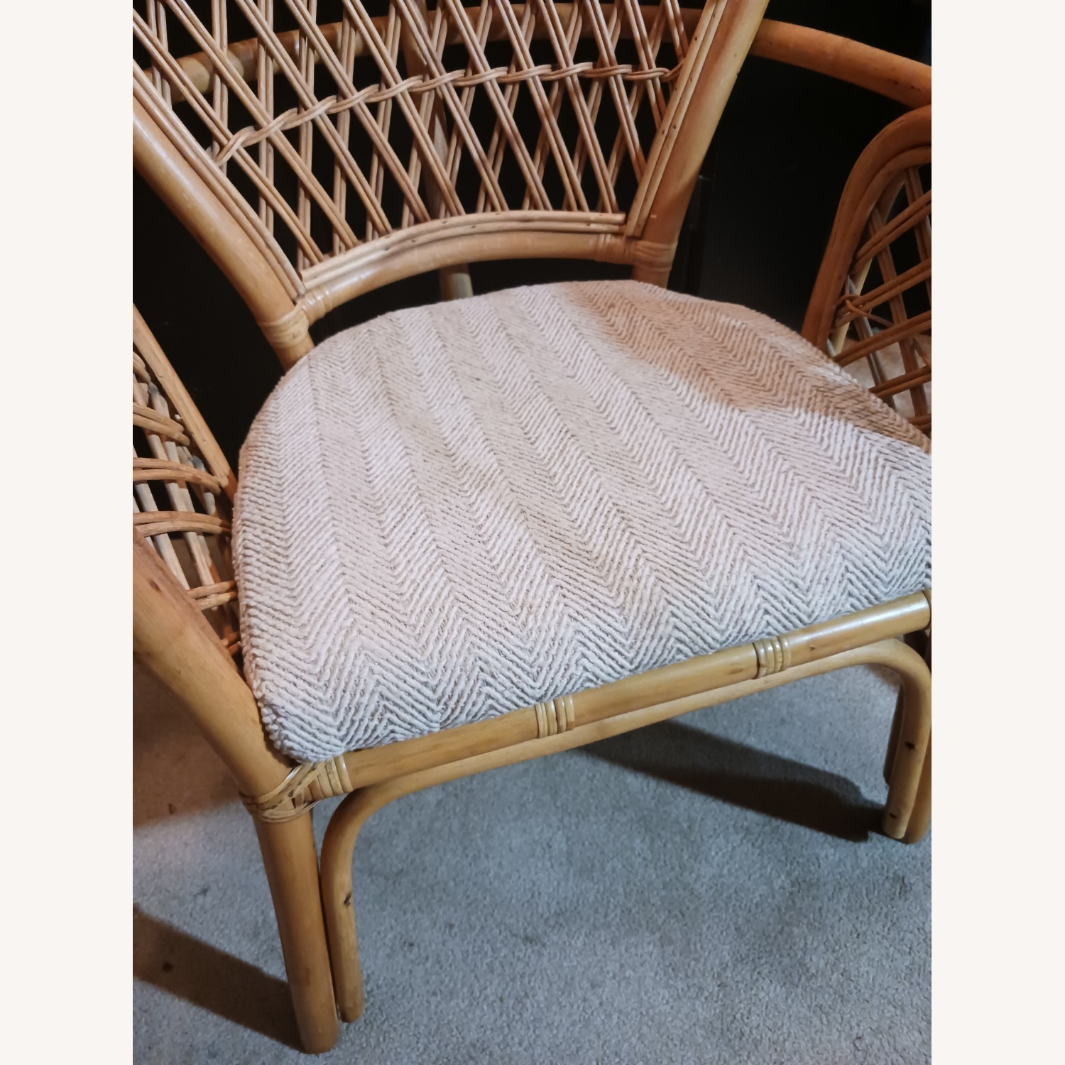 Mid Century Boho Chic Bamboo Dining & 2 Chairs - image-21