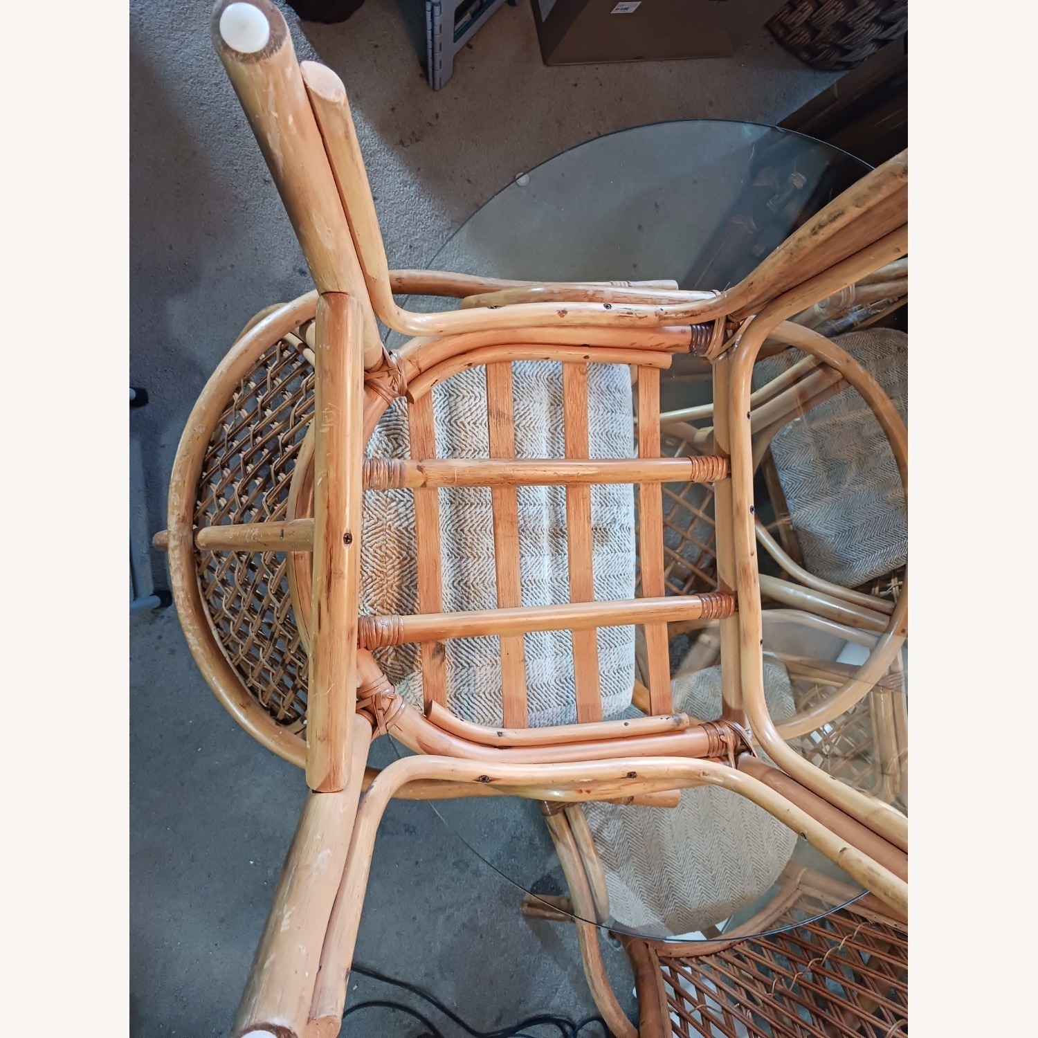 Mid Century Boho Chic Bamboo Dining & 2 Chairs - image-25