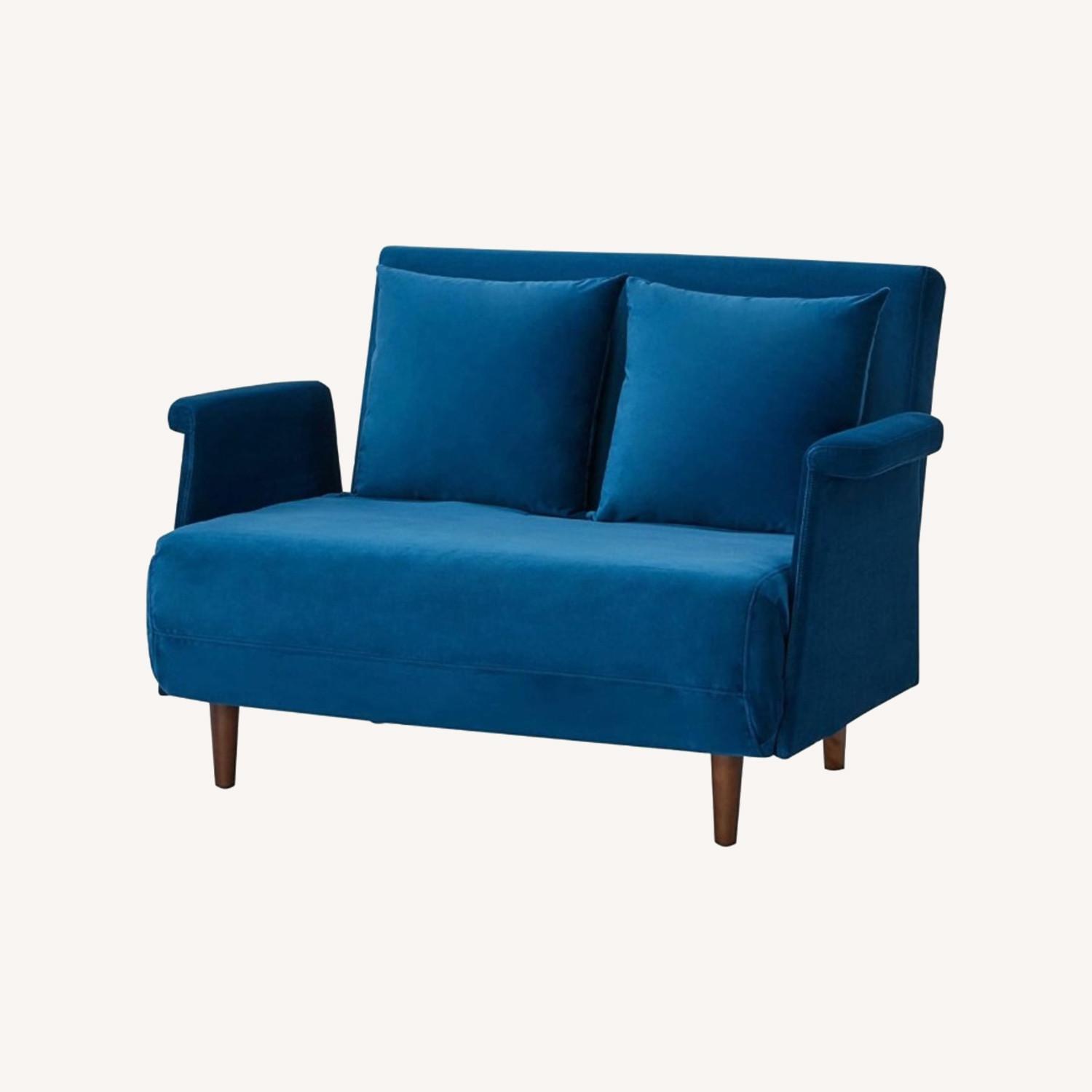 GIA Blue Velvet Sleeper Sofa - image-0