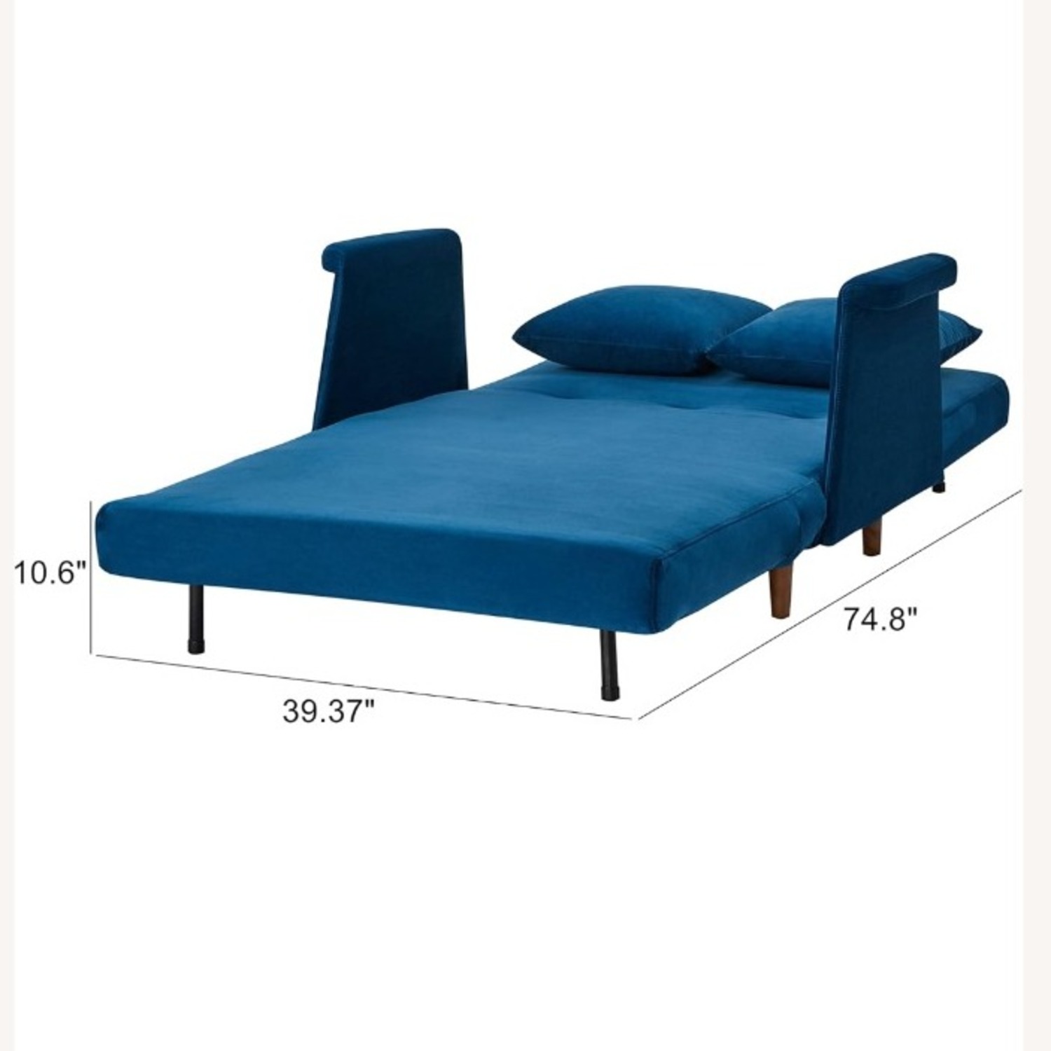 GIA Blue Velvet Sleeper Sofa - image-7