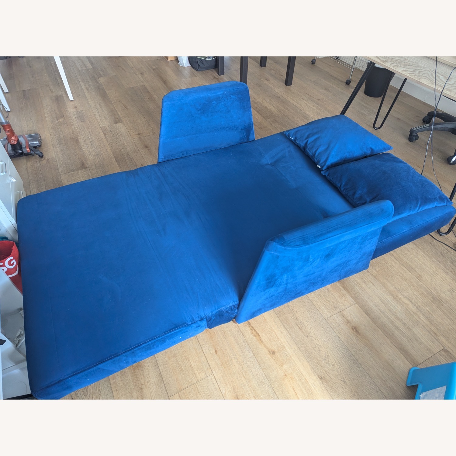 GIA Blue Velvet Sleeper Sofa - image-1